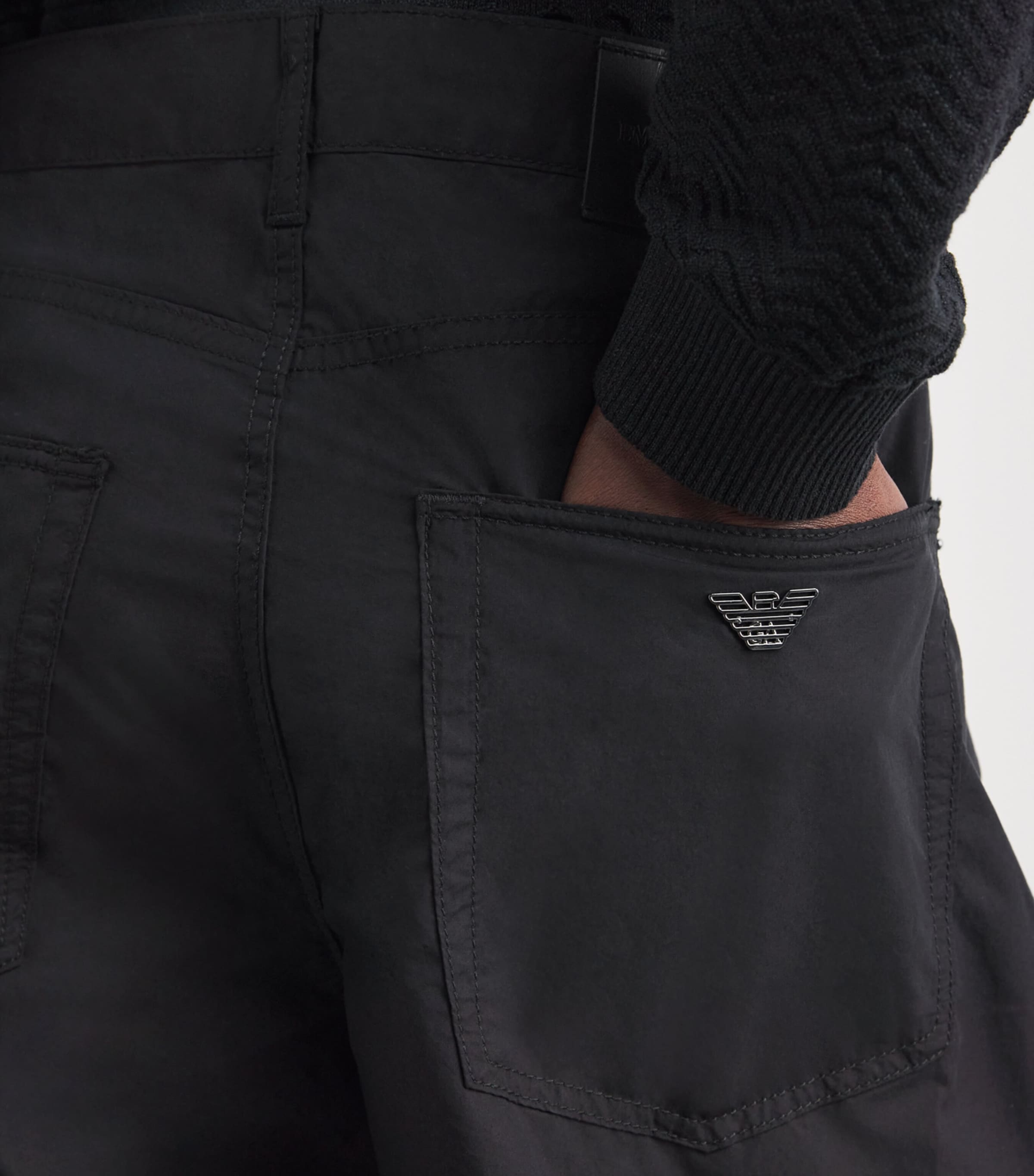 Emporio Armani Mens Cotton Cargo Trousers Image 3