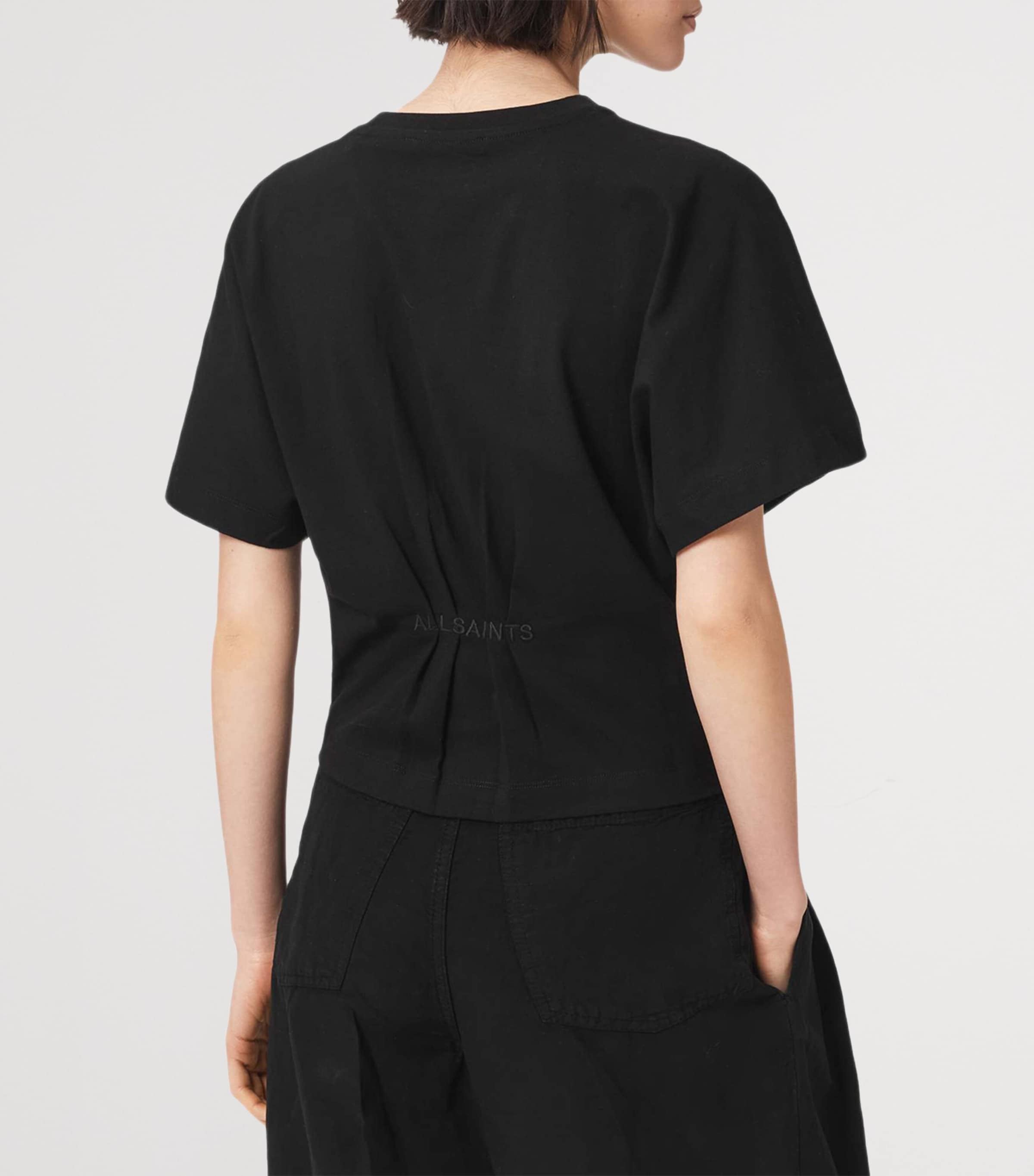 AllSaints Womens Organic Cotton Eden Artia T-Shirt Black Image 4