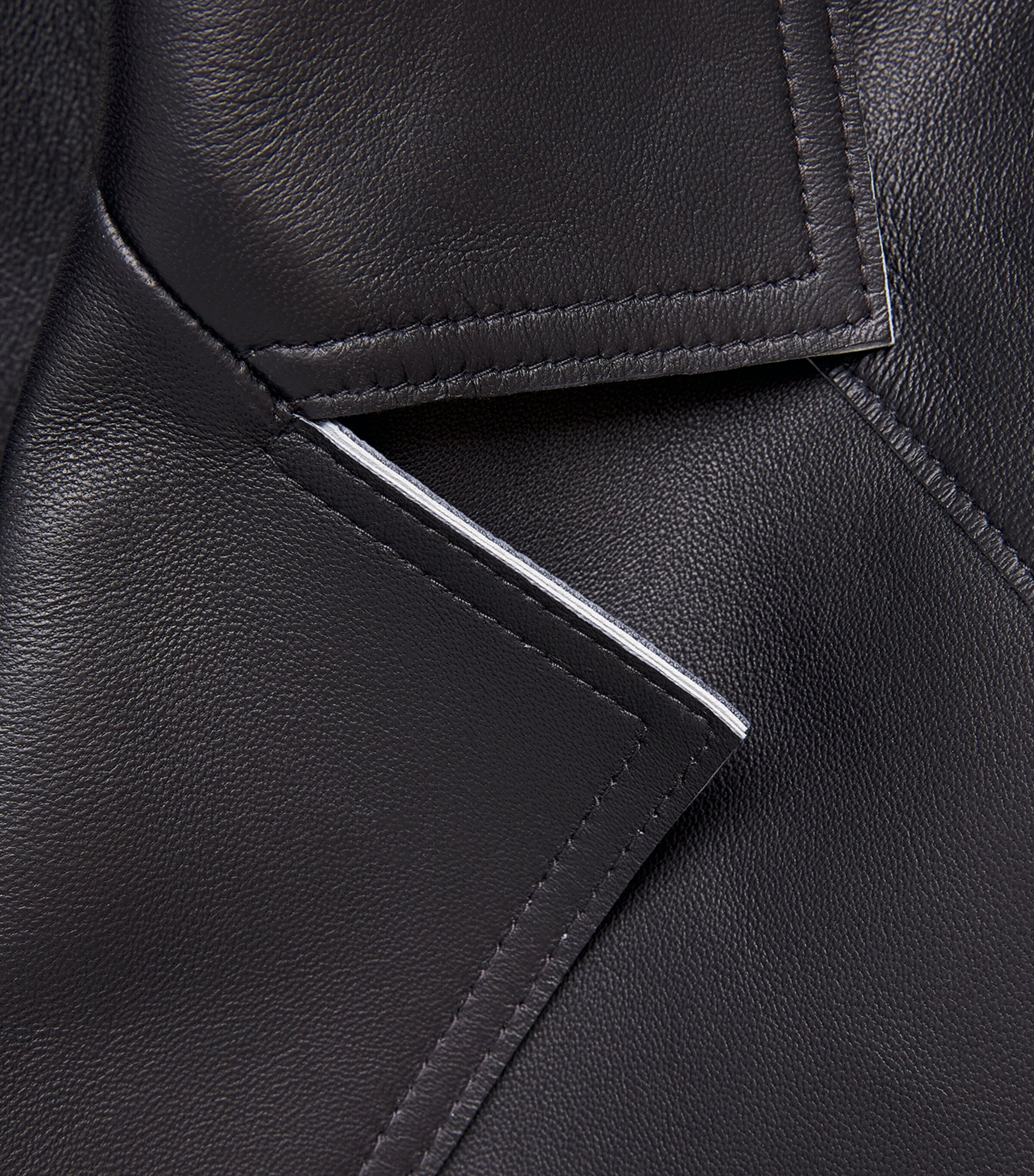 Vince Womens Bonded Leather Coat Midnight Image 6