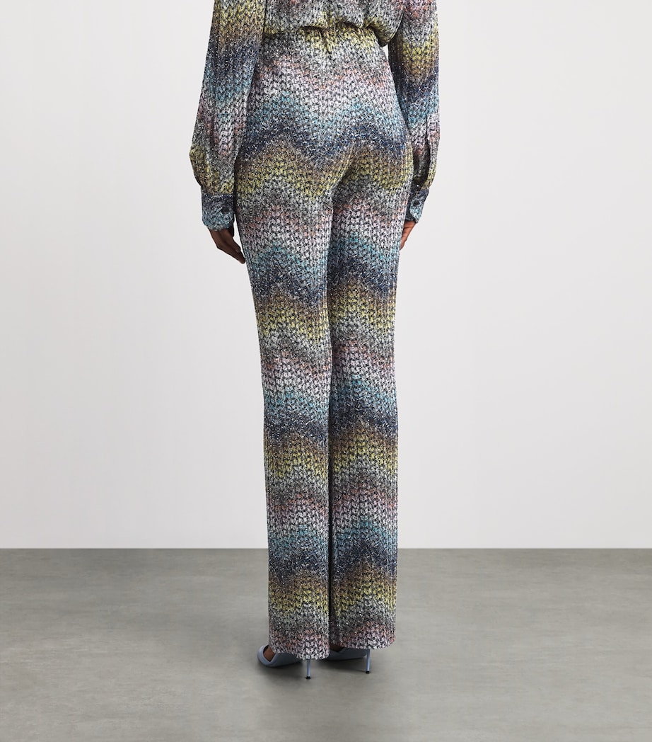 Missoni Womens Knitted Wide-Leg Trousers Smsns Mlt Bl Ylw Vlt Image 5