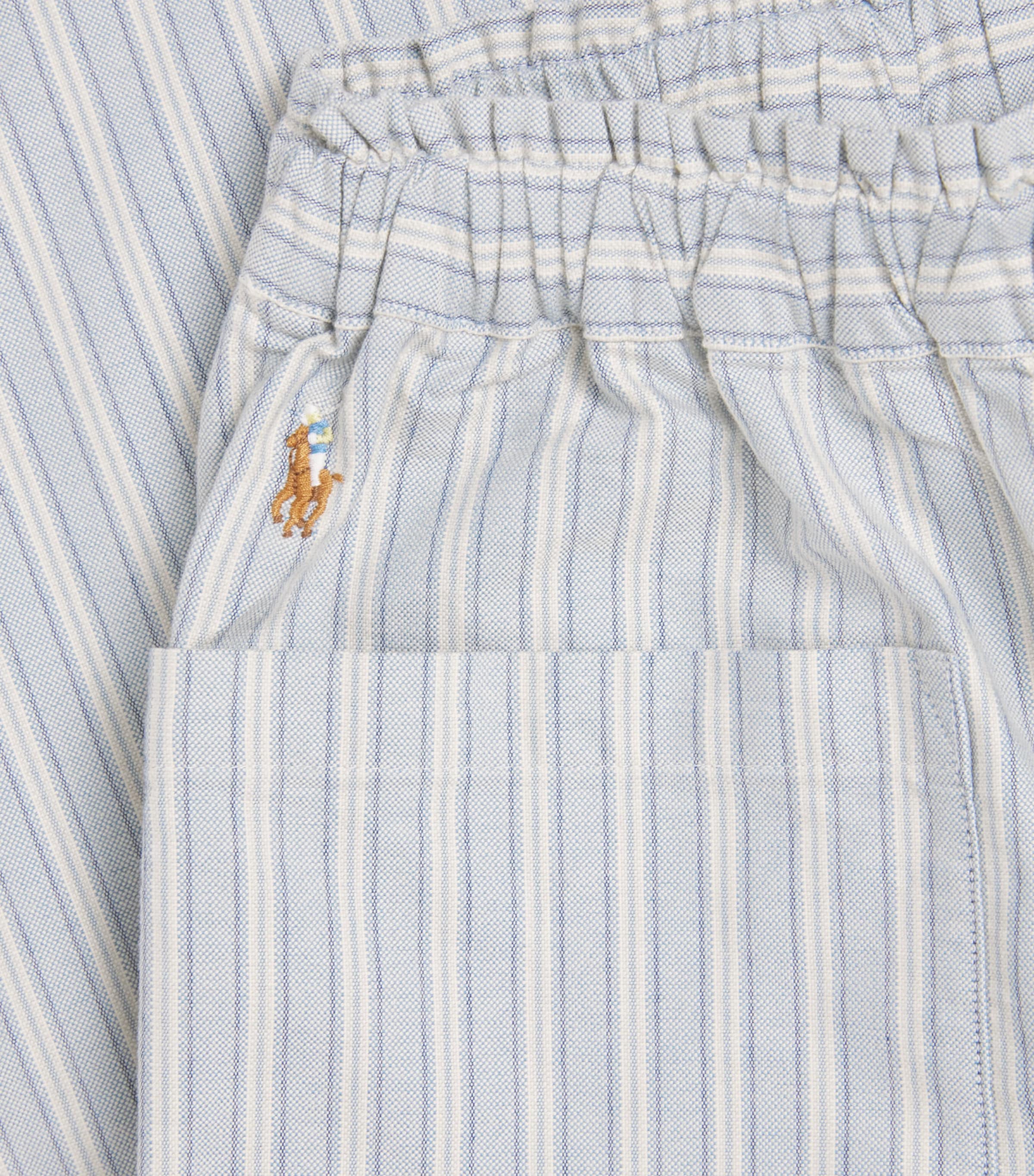 Ralph Lauren Kids Stripe Wide-Leg Trousers (4-14 Years) Lt Blu Crm Mlti Image 3