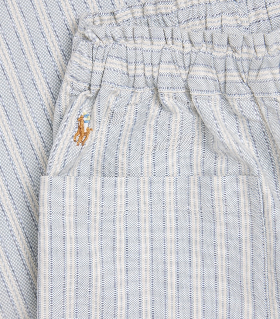 Ralph Lauren Kids Stripe Wide-Leg Trousers (4-14 Years) Lt Blu Crm Mlti Image 3