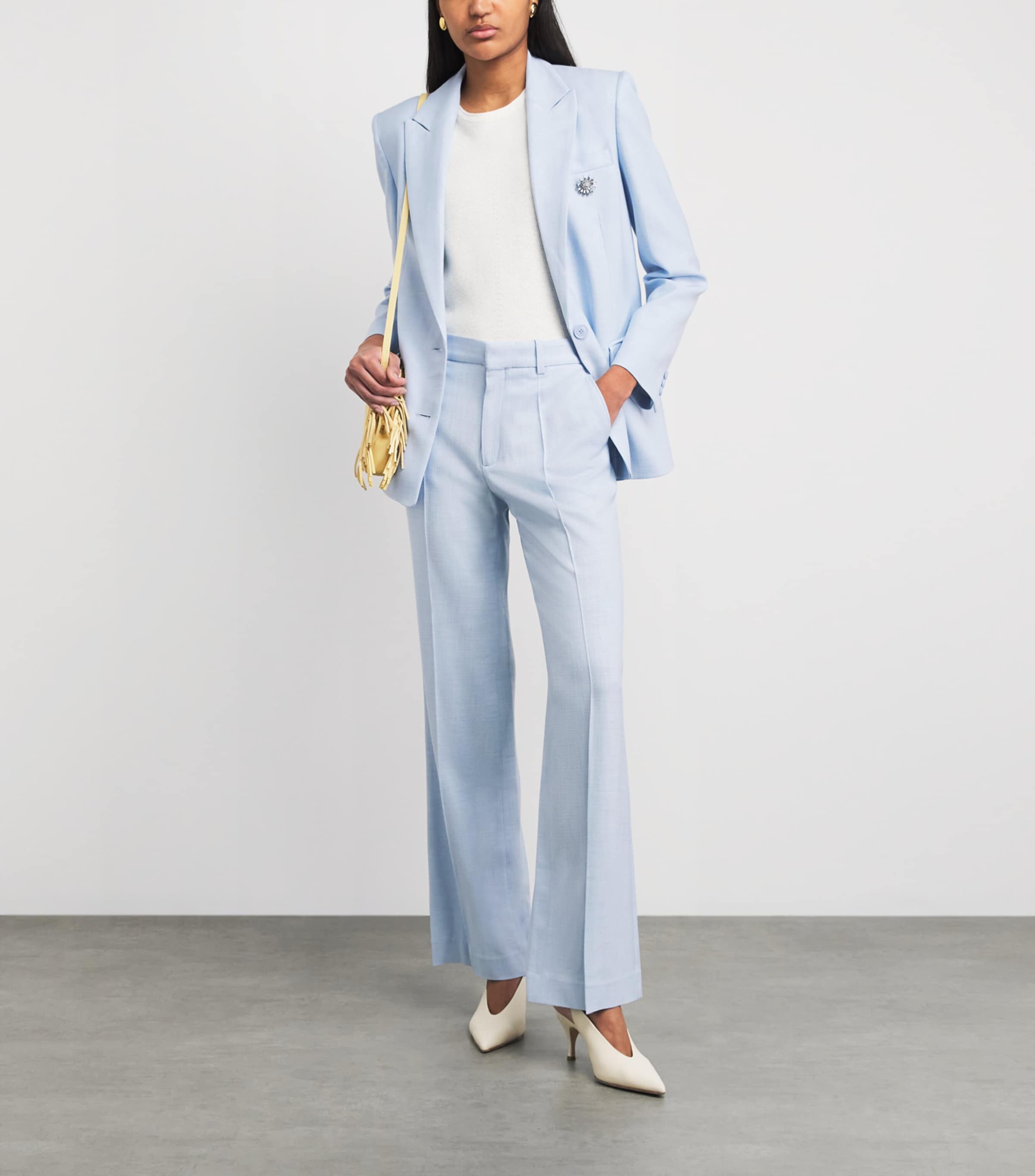 Maje Womens Pleated Tailored Trousers Blue Sky Image 2