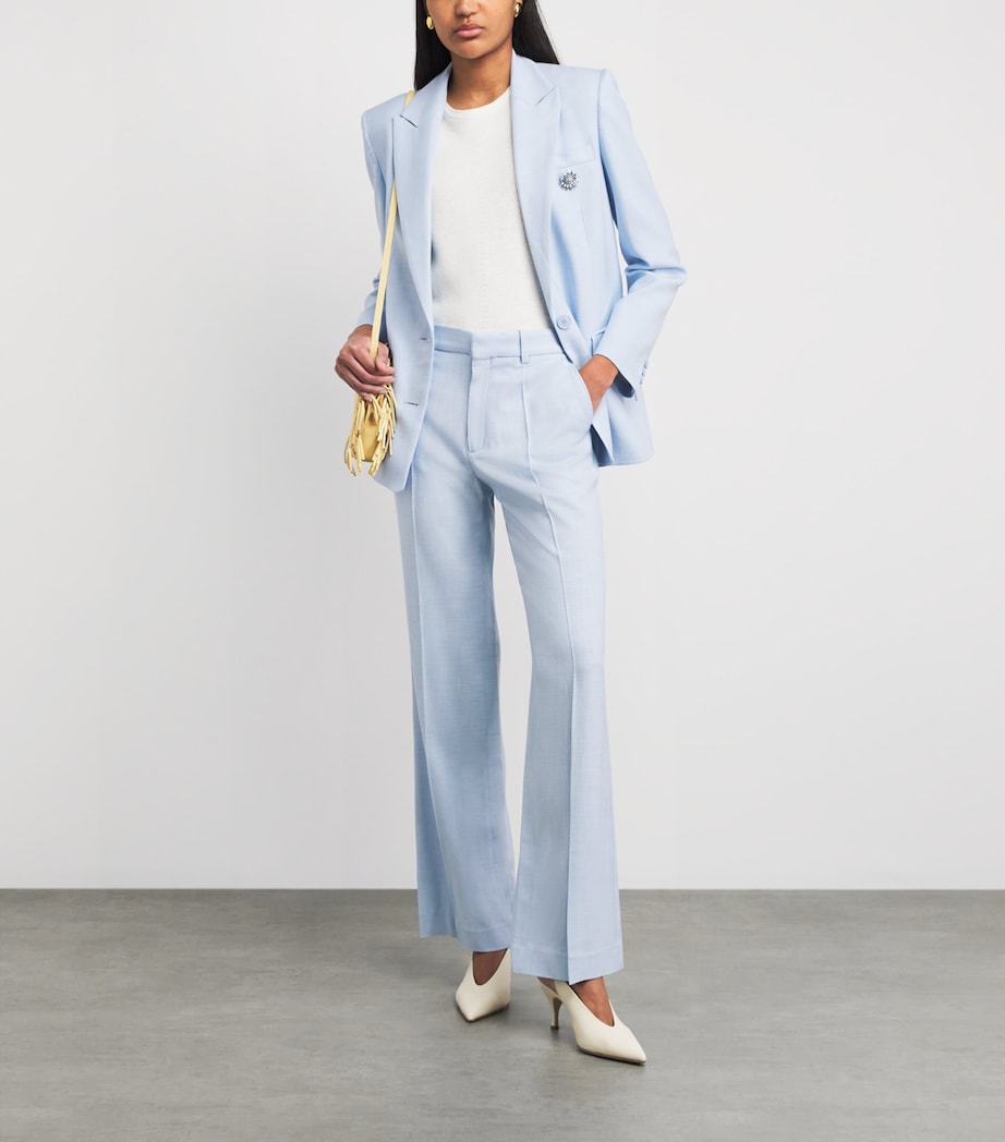 Maje Womens Pleated Tailored Trousers Blue Sky Image 2