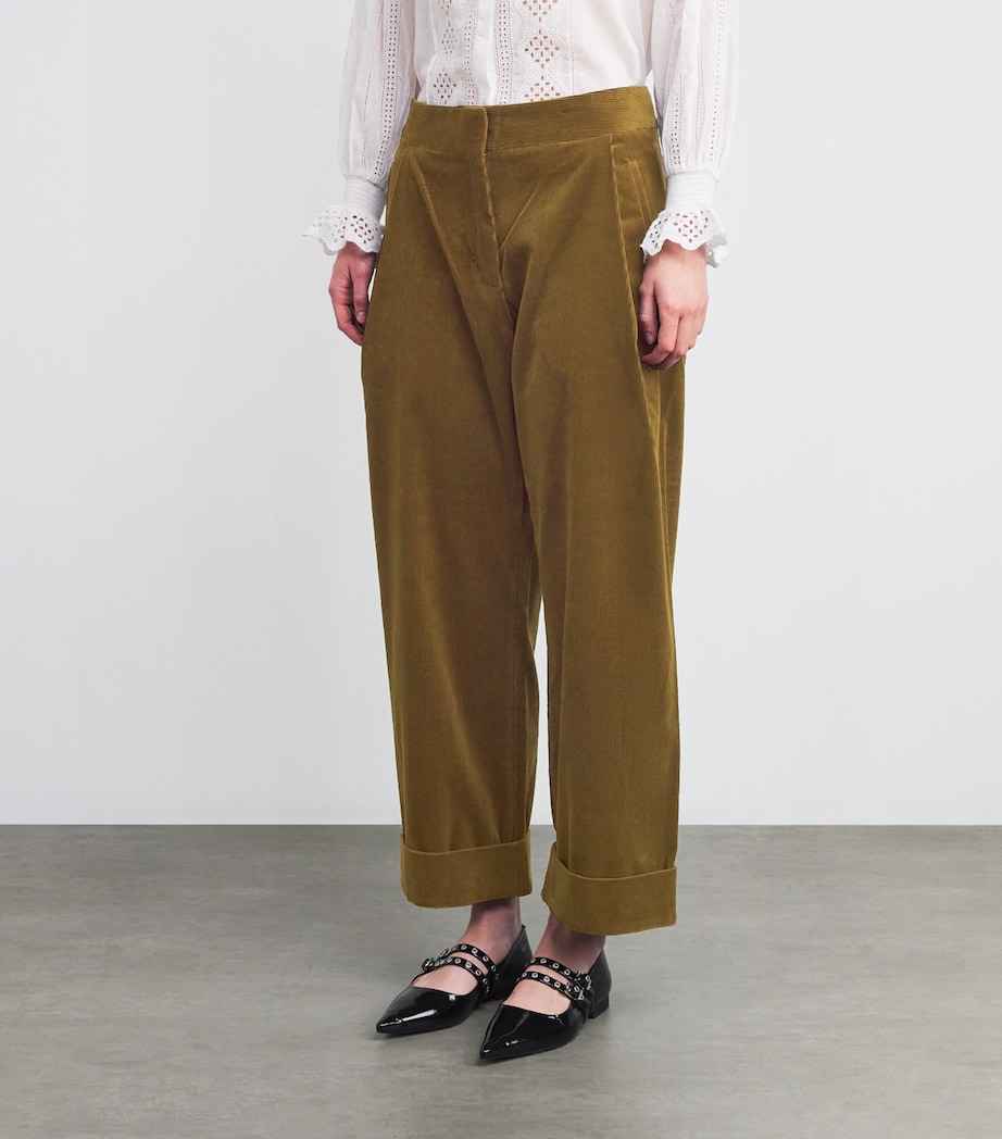 Corduroy Clever Trousers BRONZE GREEN Image 3