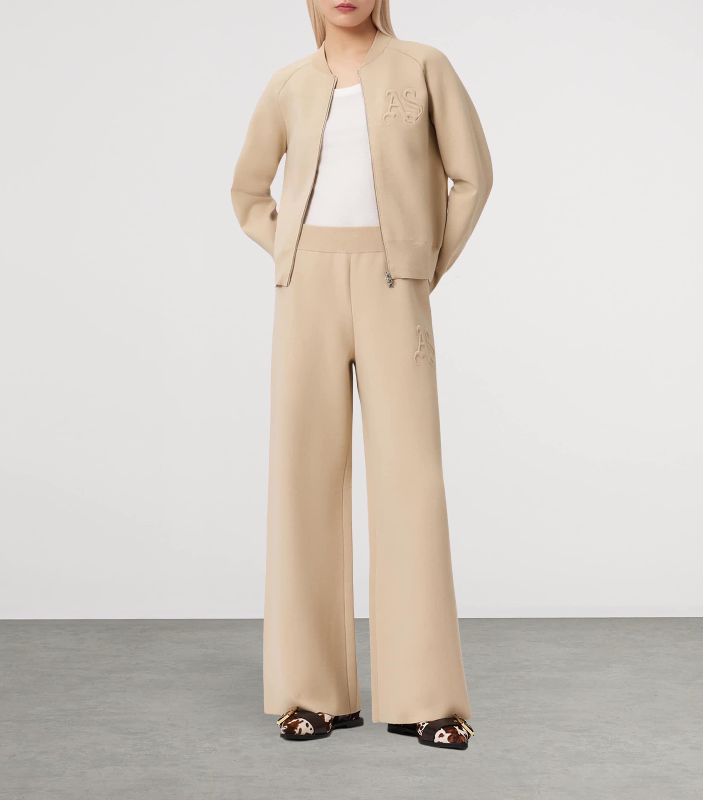 Knitted Sonny Bomber Jacket PEBBLE WHITE Image 5