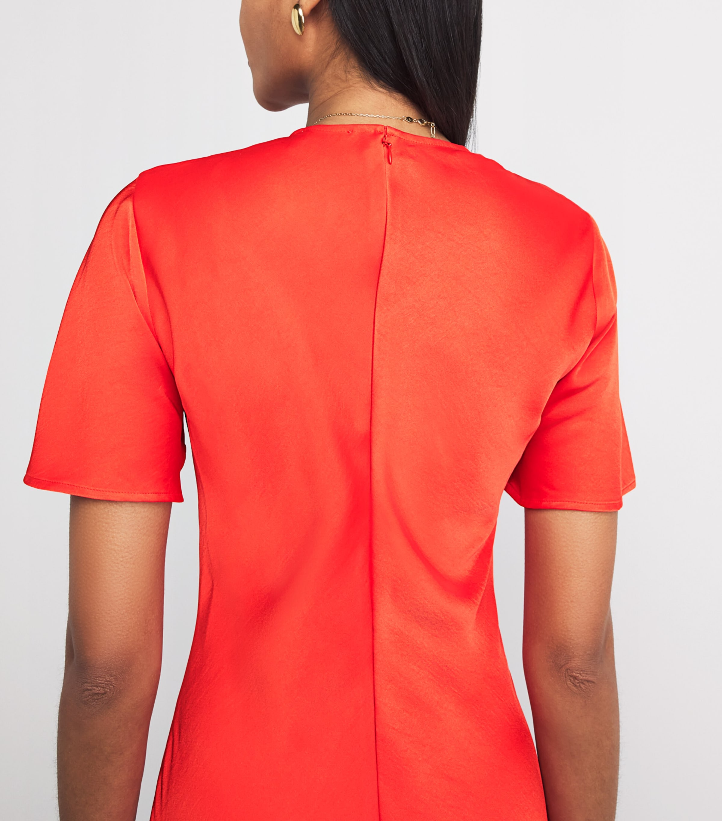 Claudie Pierlot Womens Satin Midi Dress Tangerine Image 5