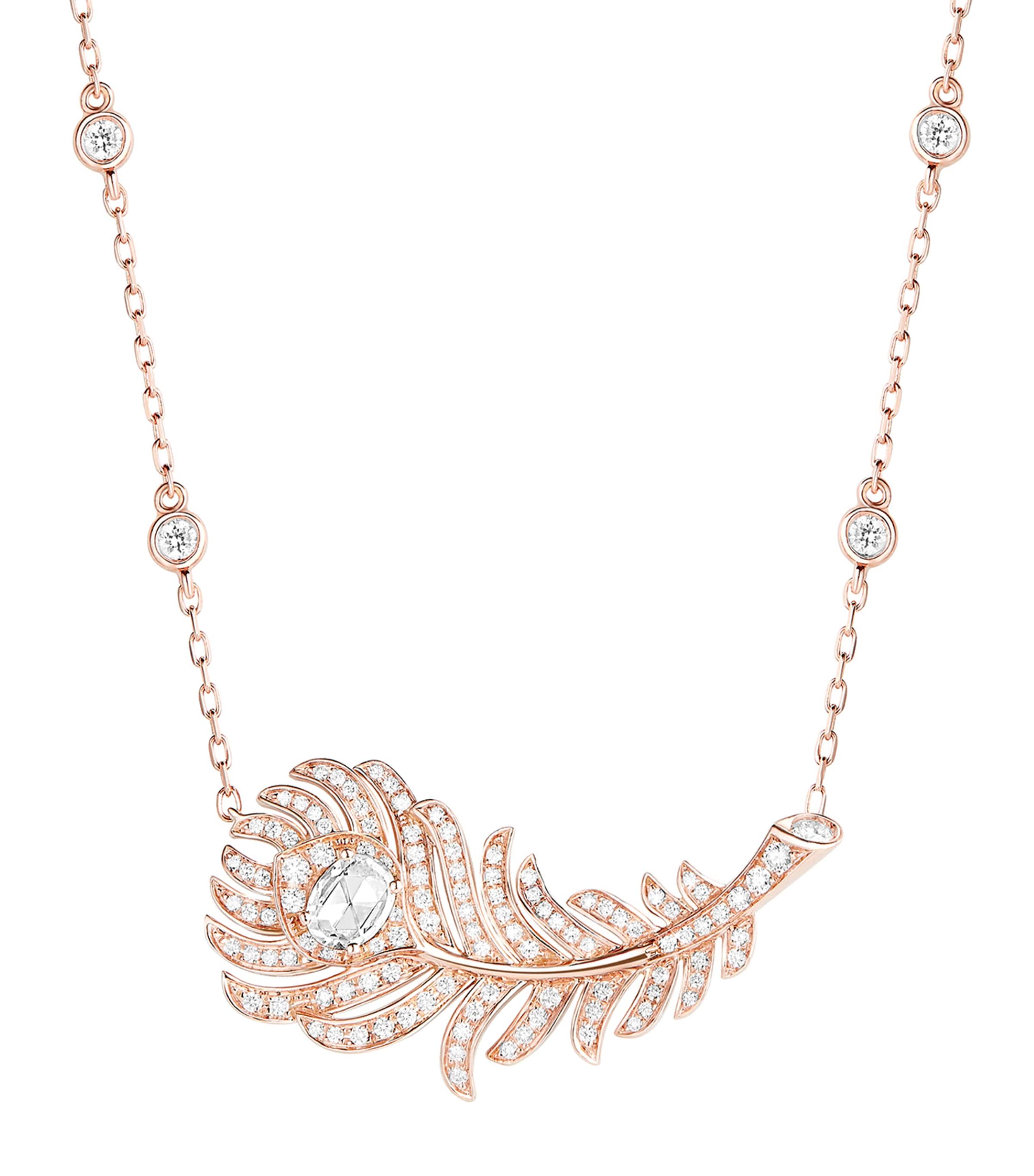 Rose Gold and Diamond Plume de Paon Necklace ROSE GOLD Image 2