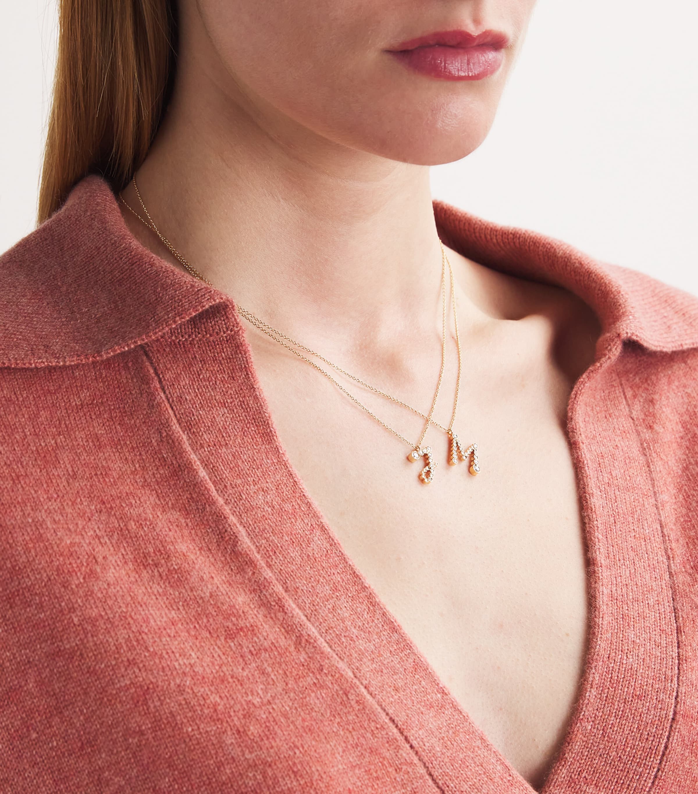 Yellow Gold and Diamond Soprano 'J' Necklace YELLOW GOLD Image 4