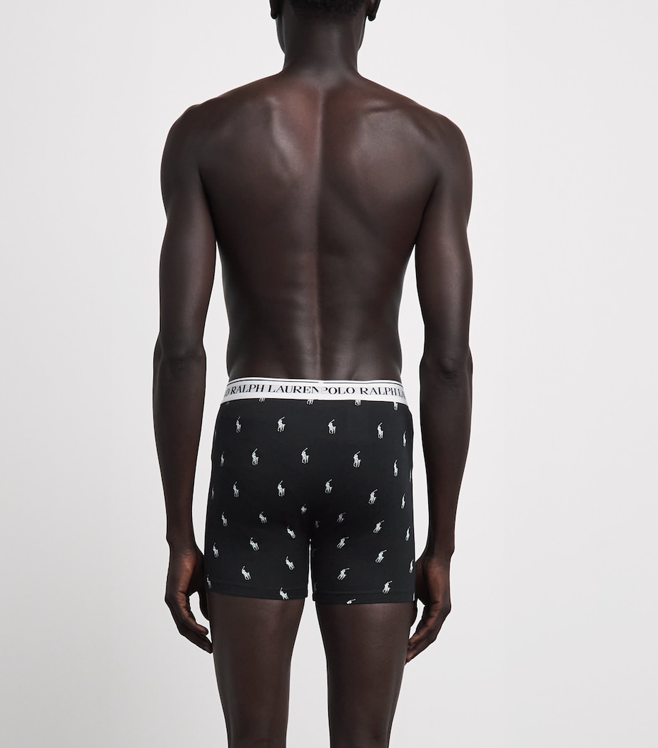 Polo Ralph Lauren Mens Stretch-Cotton Logo Boxers (Pack of 3) Blk Aop/brcl Htr/wht Image 3