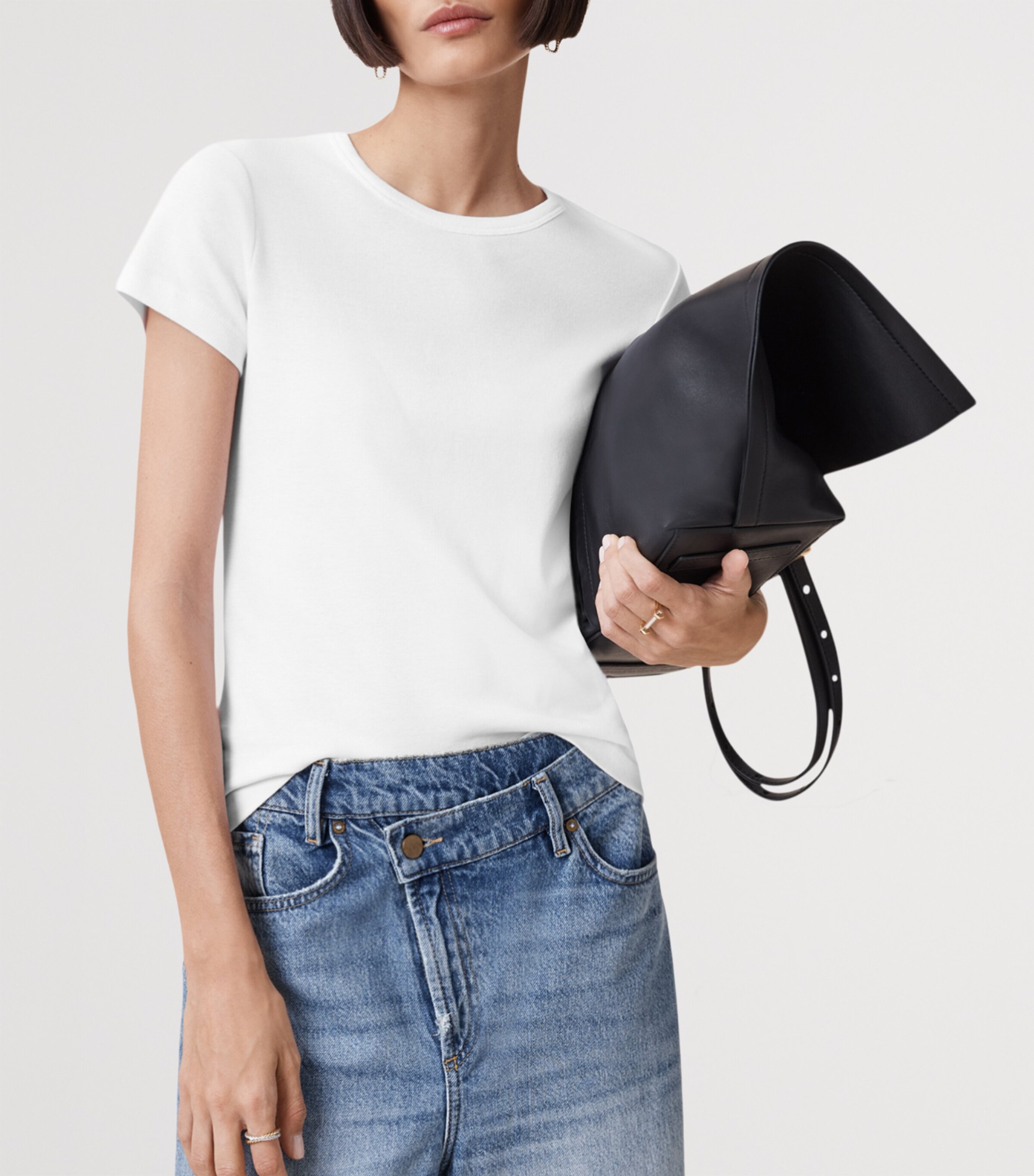 AllSaints Womens Organic Cotton Stevie T-Shirt Optic White Image 6