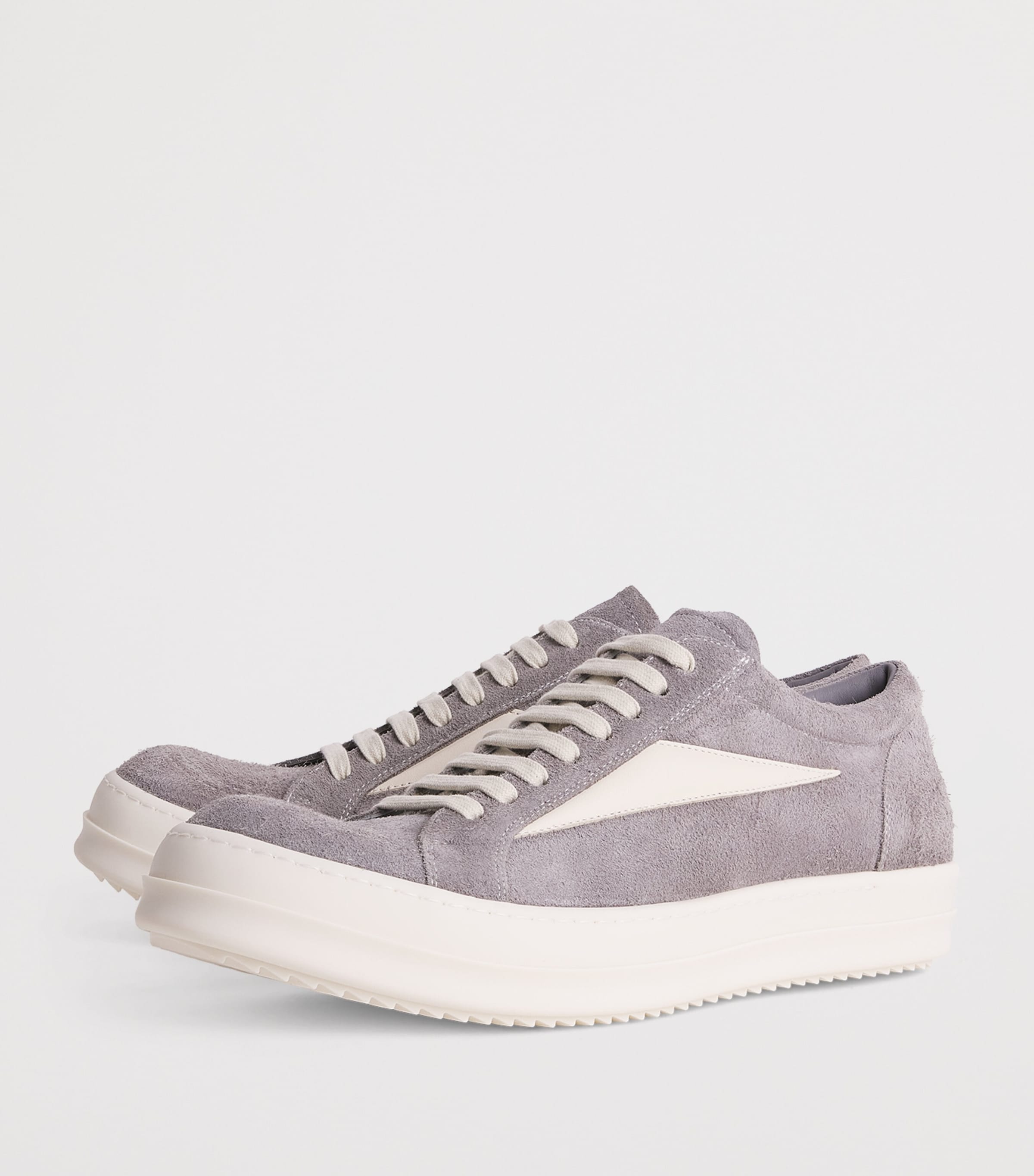 Rick Owens Suede Vintage Sneakers Steel/milk Image 3