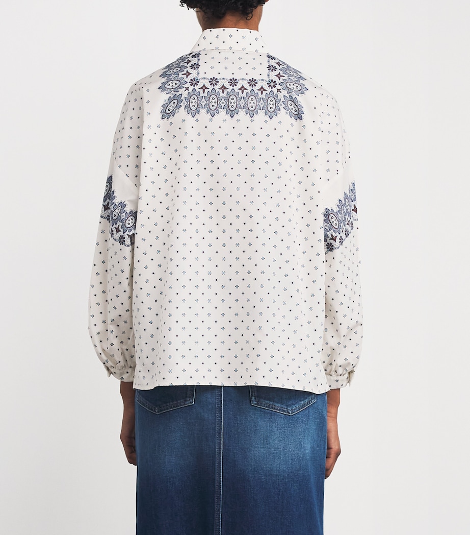 Cotton Floral Print Shirt IVORY Image 4