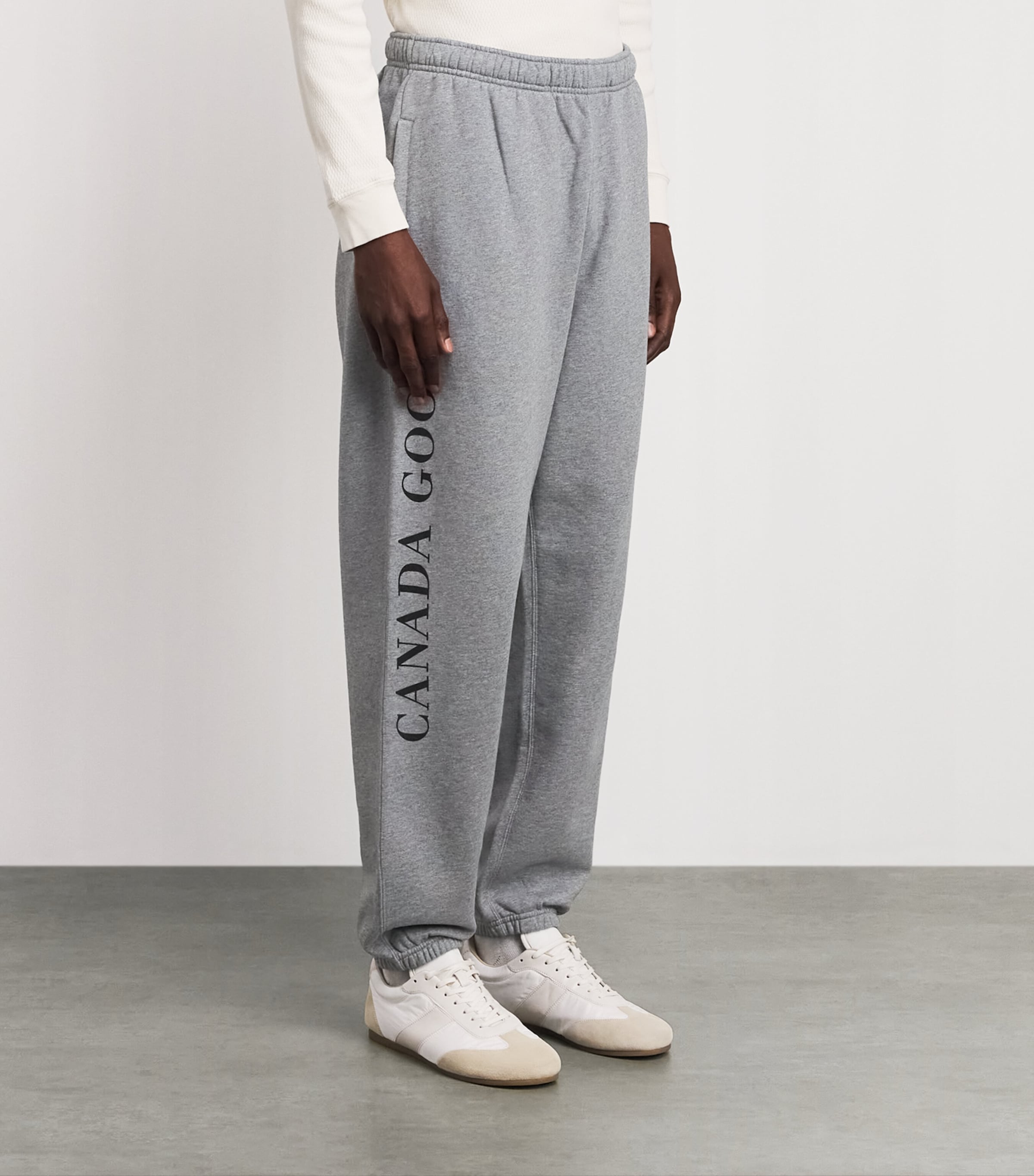 Canada Goose Mens Organic Cotton Printed Rove Sweatpants Stone Heather Image 4