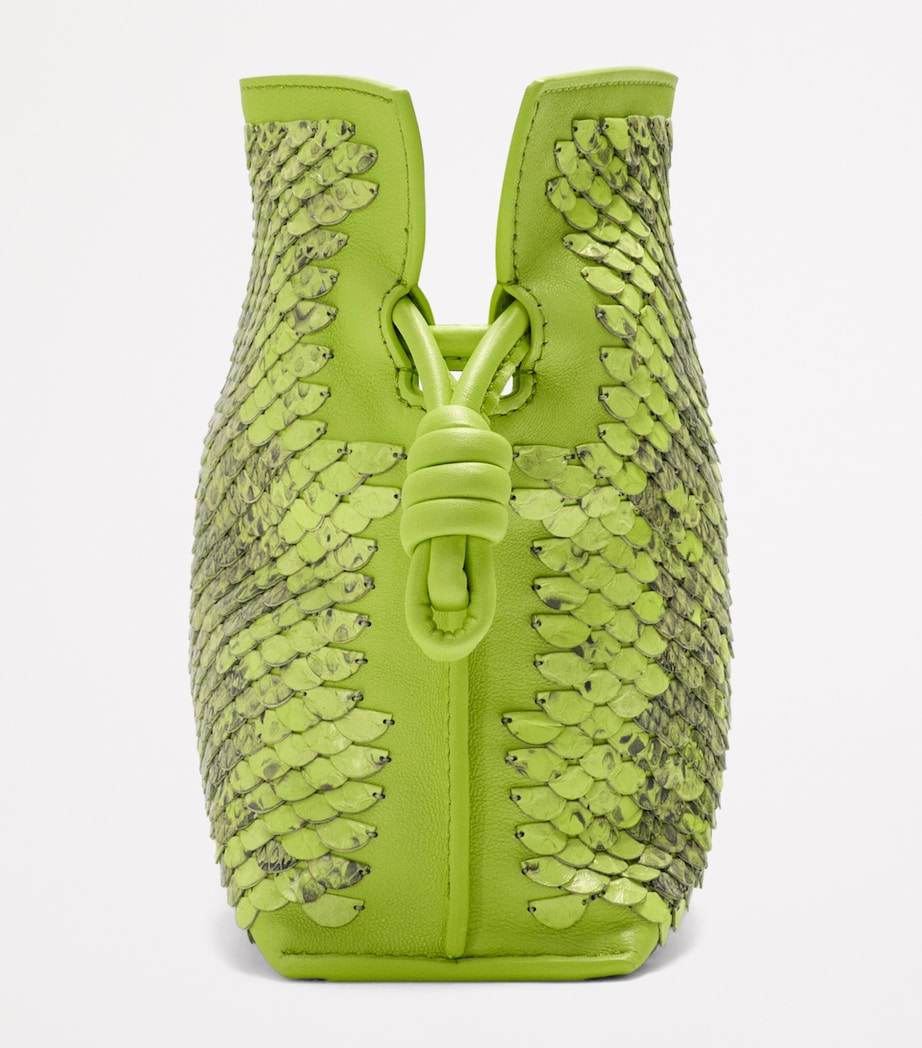 Mini Snakeskin Scales Flamenco Clutch GREEN BEAN Image 4