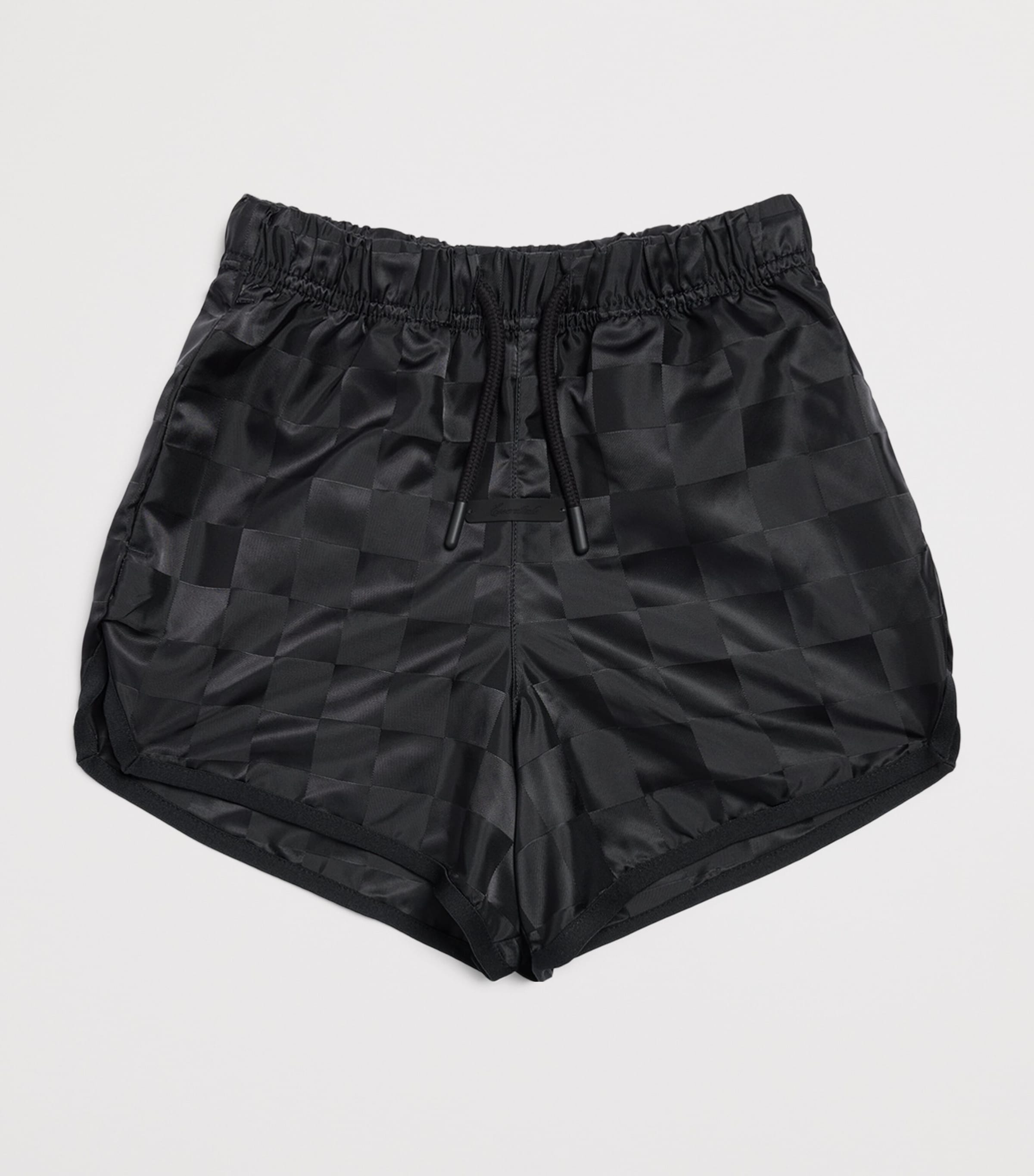 FEAR OF GOD ESSENTIALS KIDS Chequerboard Sports Shorts (2-14 Years) Black Image 2