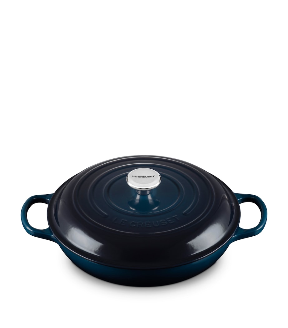 Enamelled Cast Iron Shallow Casserole Dish (30cm) NO COLOUR Image 1