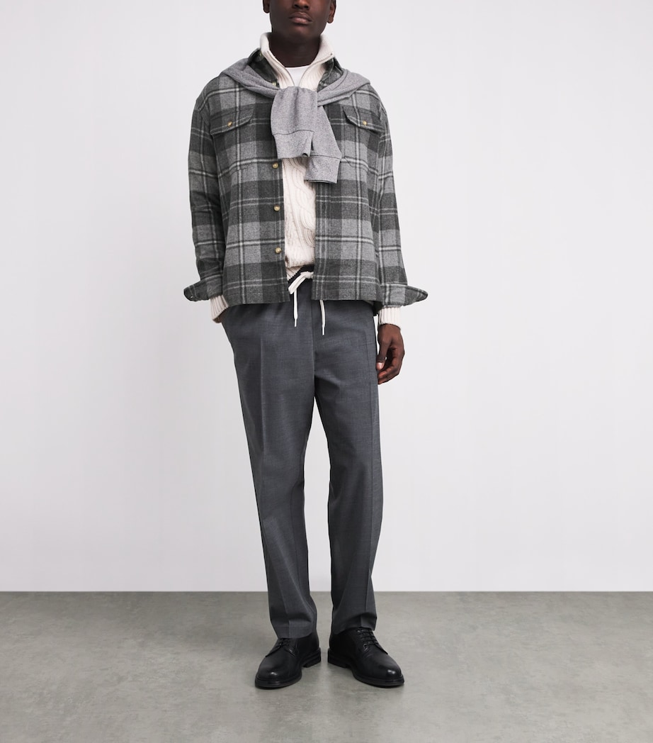 Wool Classic Fit Plaid Overshirt GREY HEATHER MULTI Image 2