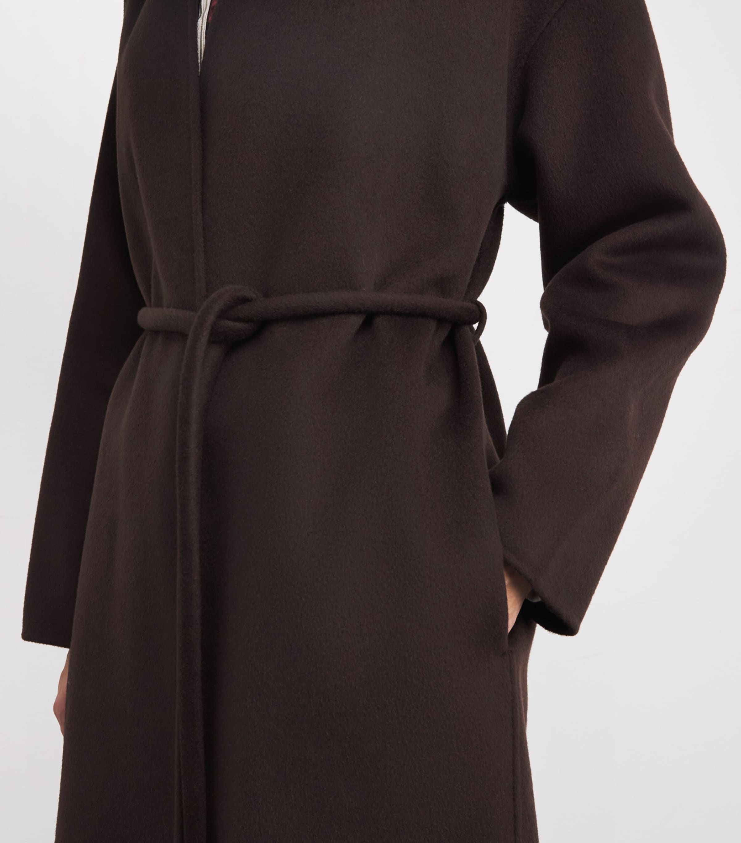 Wool-Cashmere Hunter Coat  DEEP BROWN Image 6