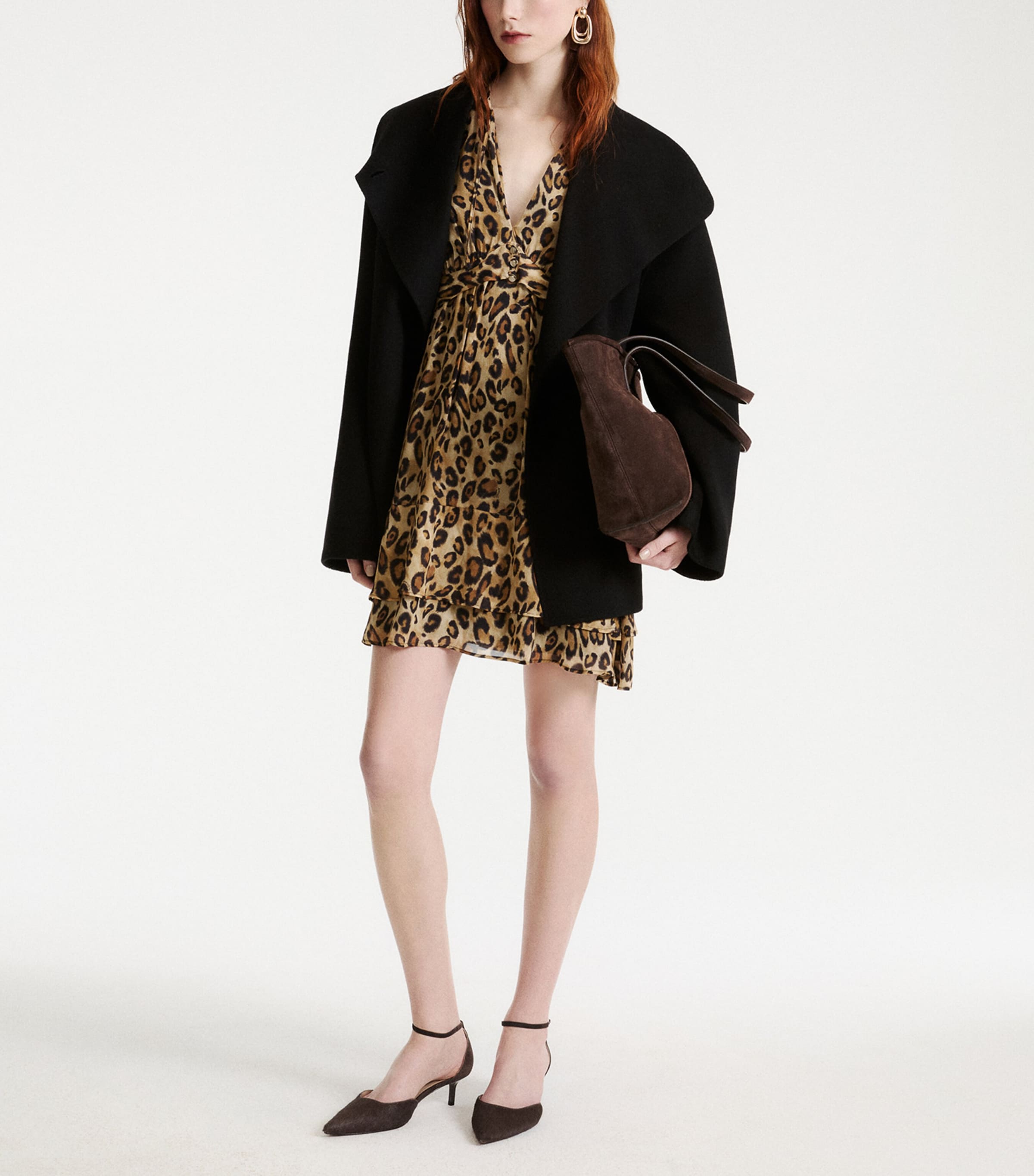 Marella Womens Georgette Leopard-Print Midi Dress Beige Image 2