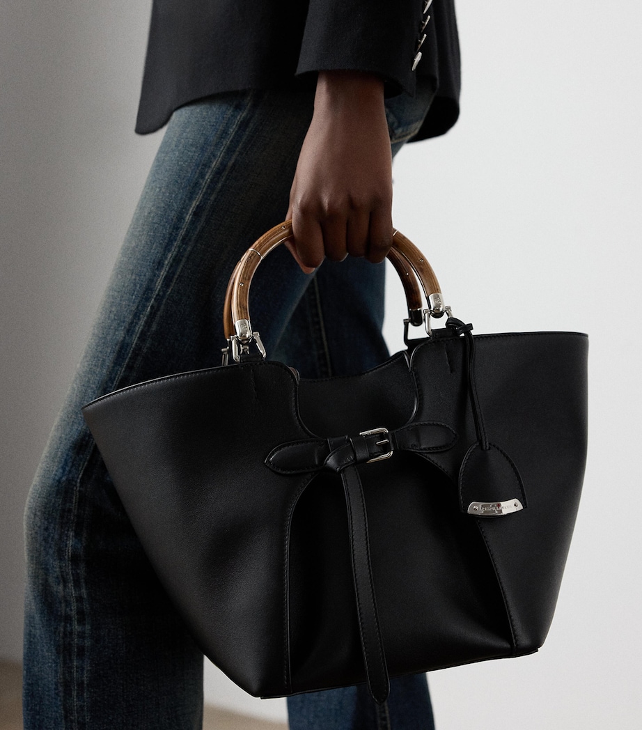 Leather Ralph Tote Bag BLACK Image 6