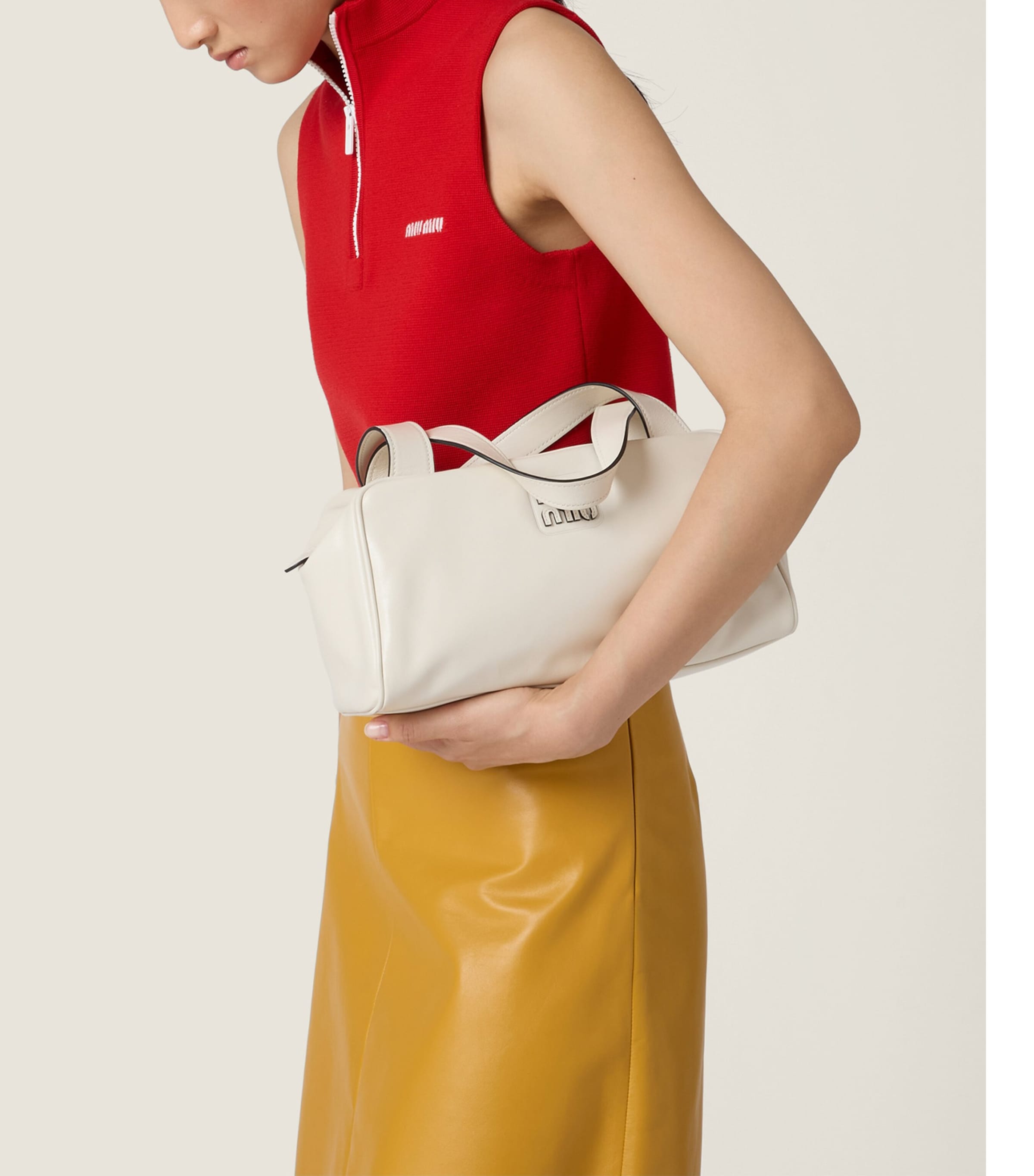 Miu Miu Womens Virgin Wool Half-Zip Sweater Image 3
