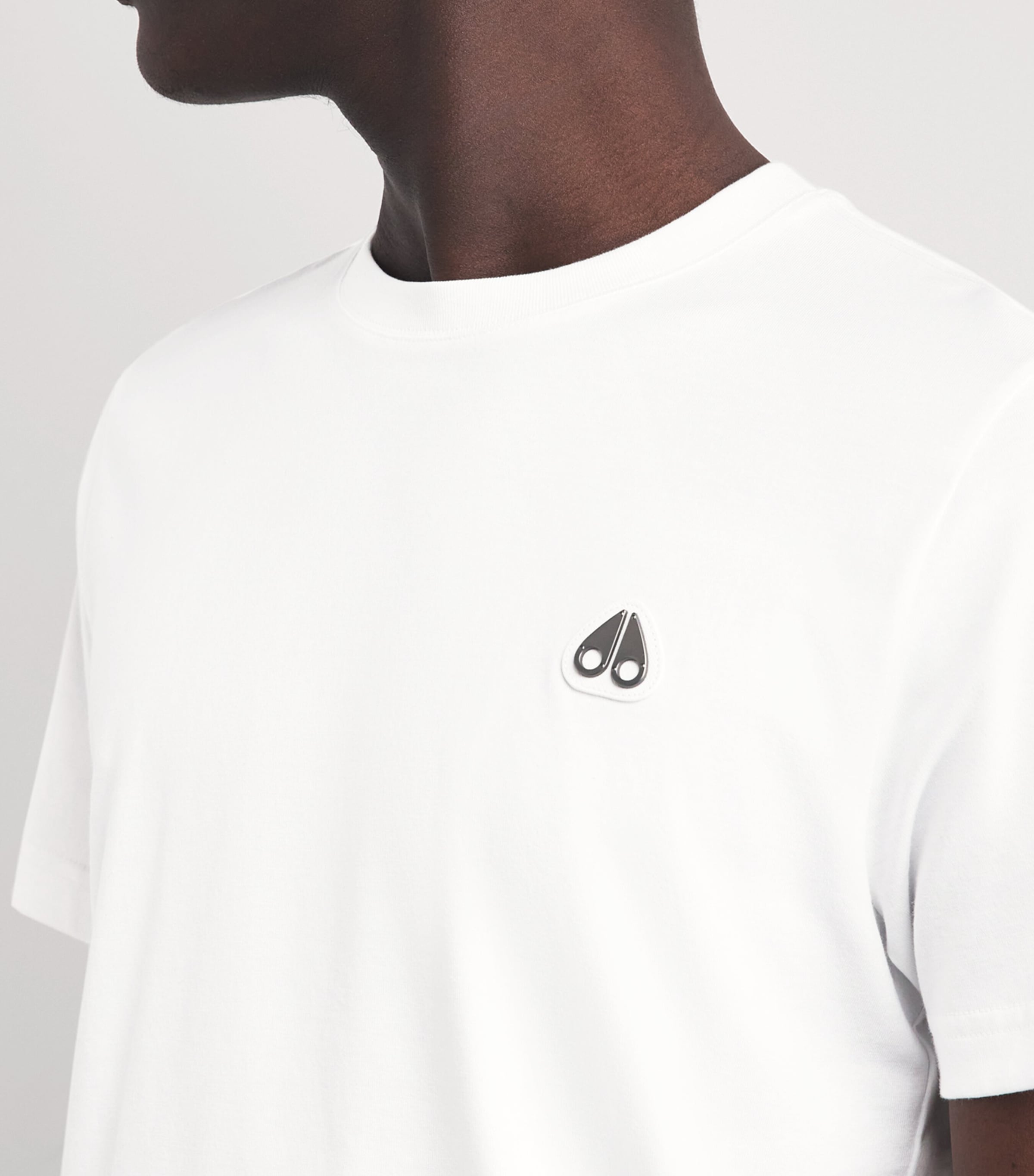 Moose Knuckles Mens Cotton Crescent T-Shirt White Image 3