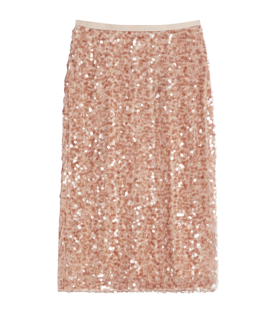Weekend Max Mara Sequinned Midi Skirt Nudo