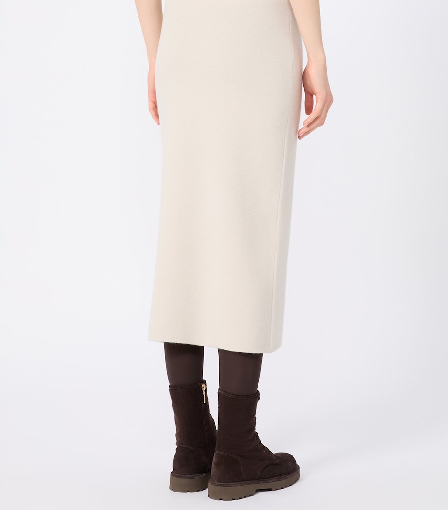 Max Mara Womens Wool-Cashmere Midi Skirt Beige Image 4