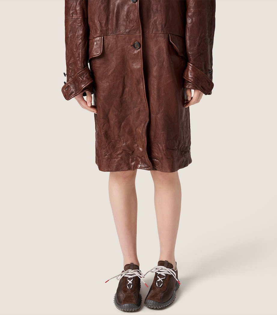 Miu Miu Technical Fabric & Suede Bubble Sneakers Brown Image 2