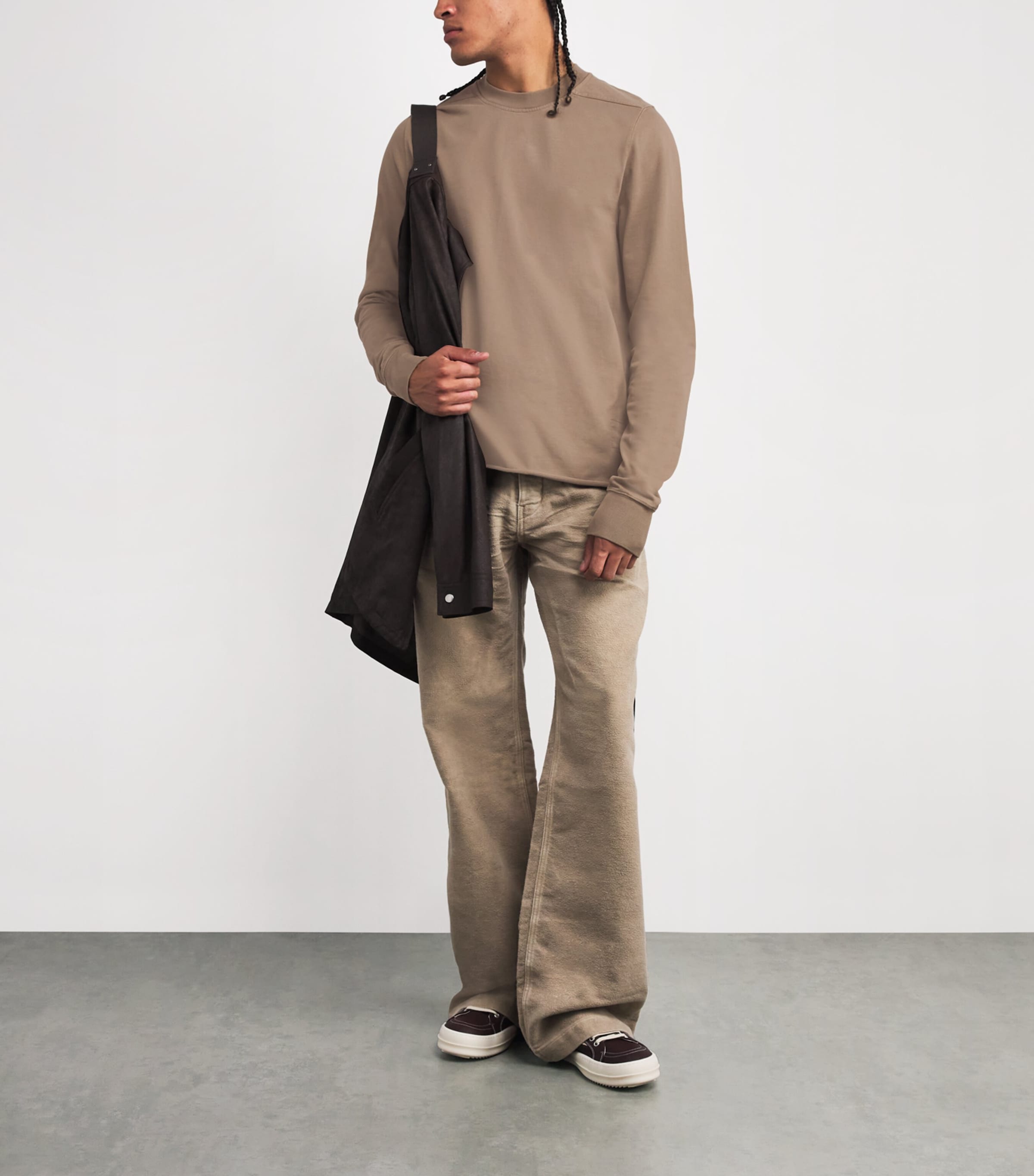 Rick Owens Mens Cotton Sweatshirt Dirty Pearl/ Image 2