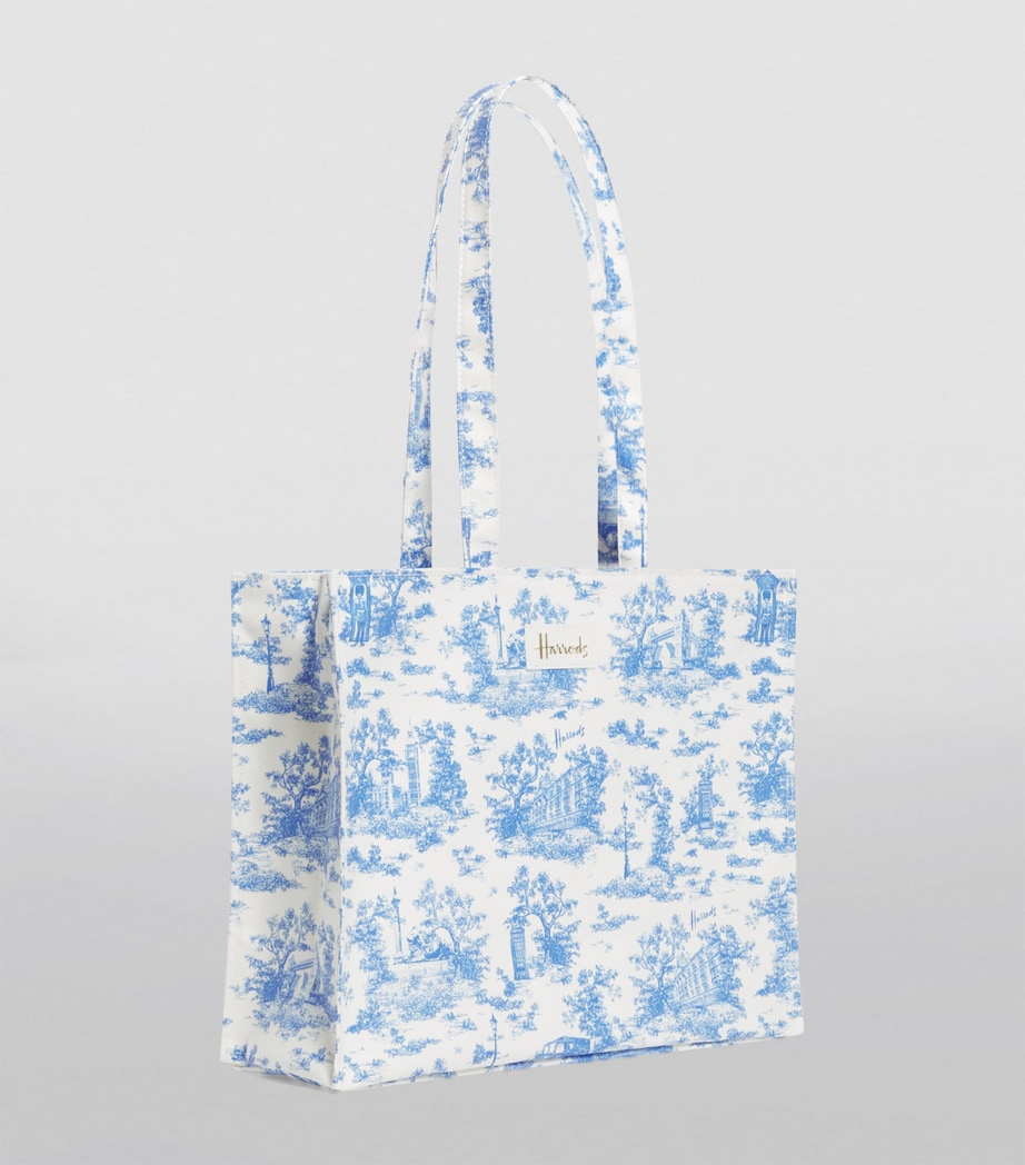 Harrods Toile Shoulder Tote Bag Blue Image 4
