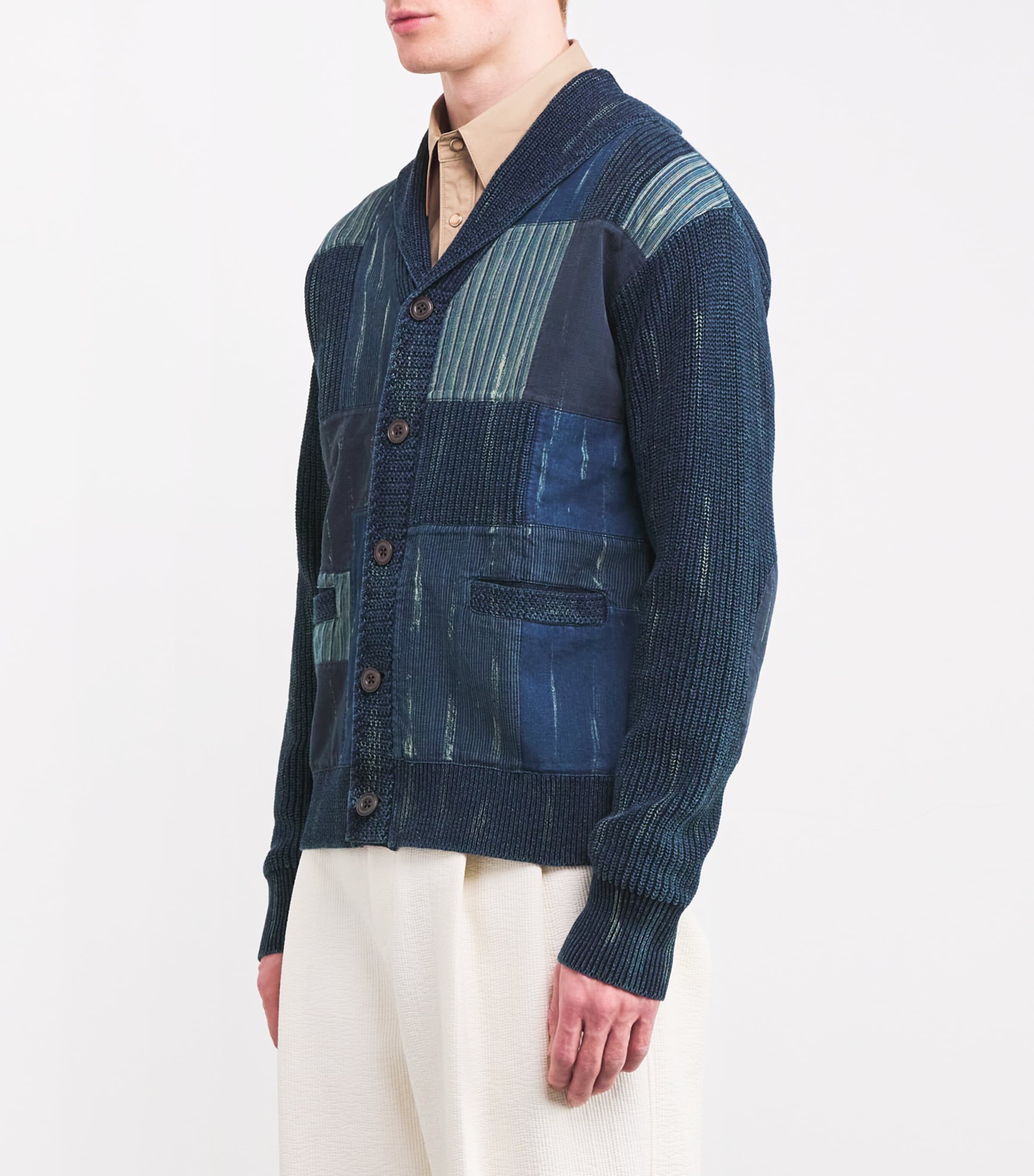 Polo Ralph Lauren Mens Cotton Patchwork Cardigan Indigo Blu Image 3