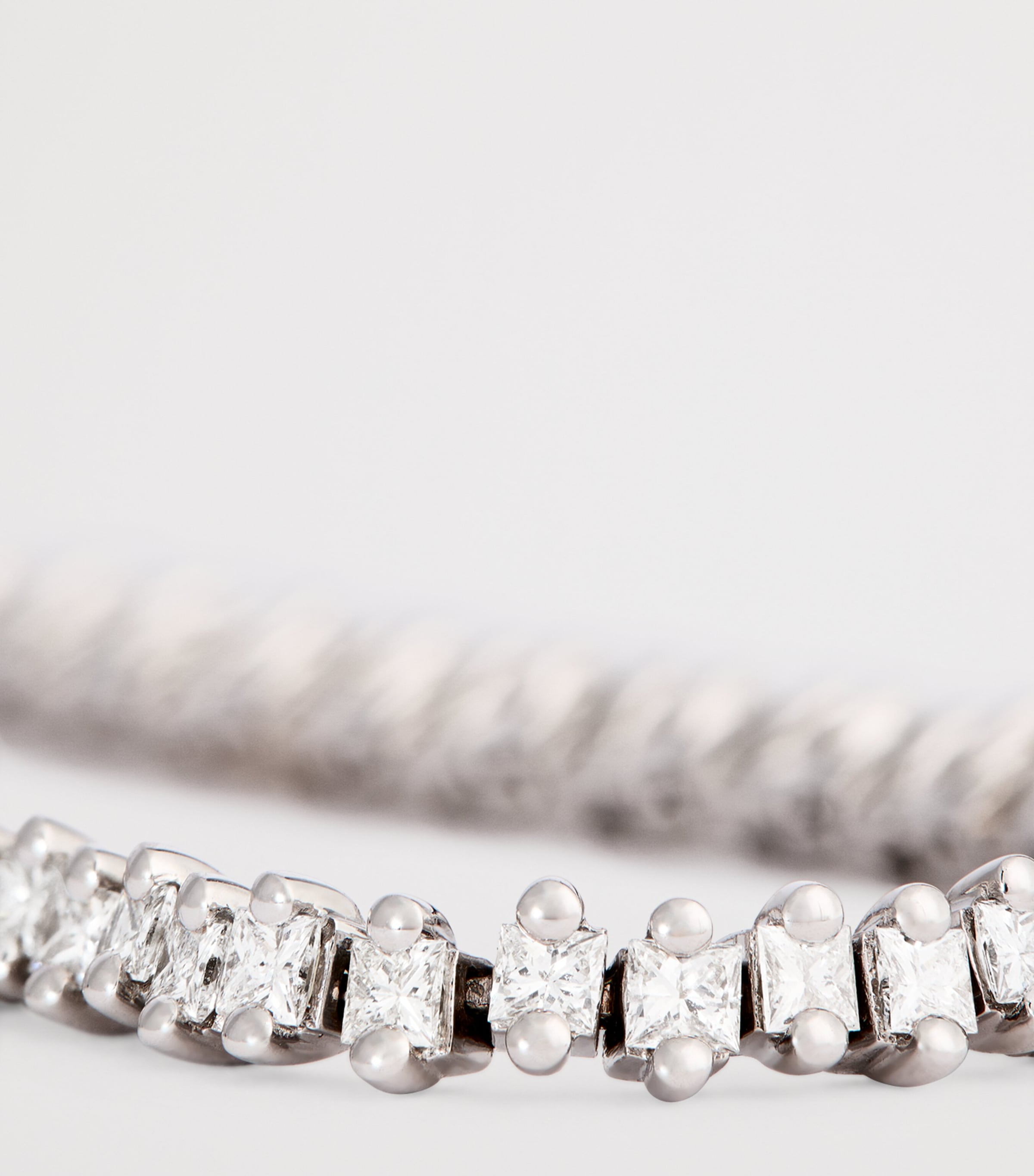 White Gold and Diamond Princess Tennis Bracelet 18K WG/WD Image 6