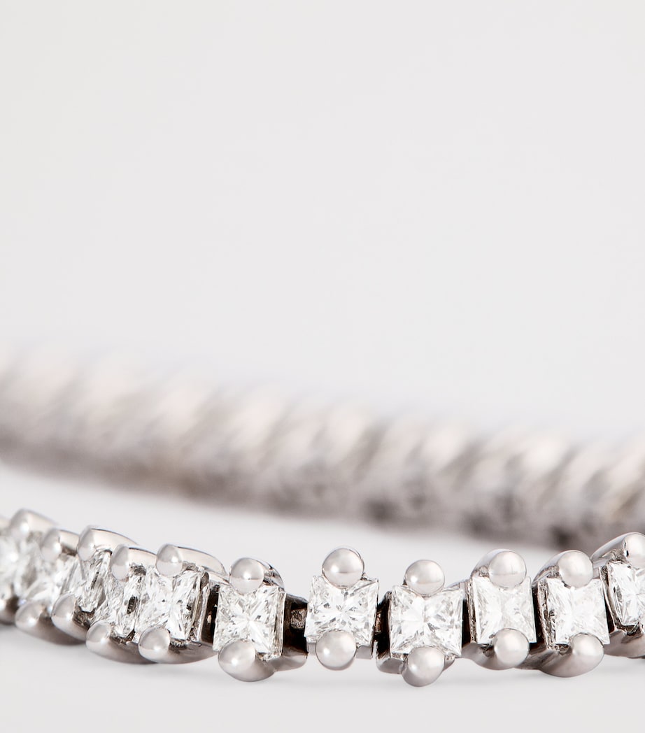 White Gold and Diamond Princess Tennis Bracelet 18K WG/WD Image 6