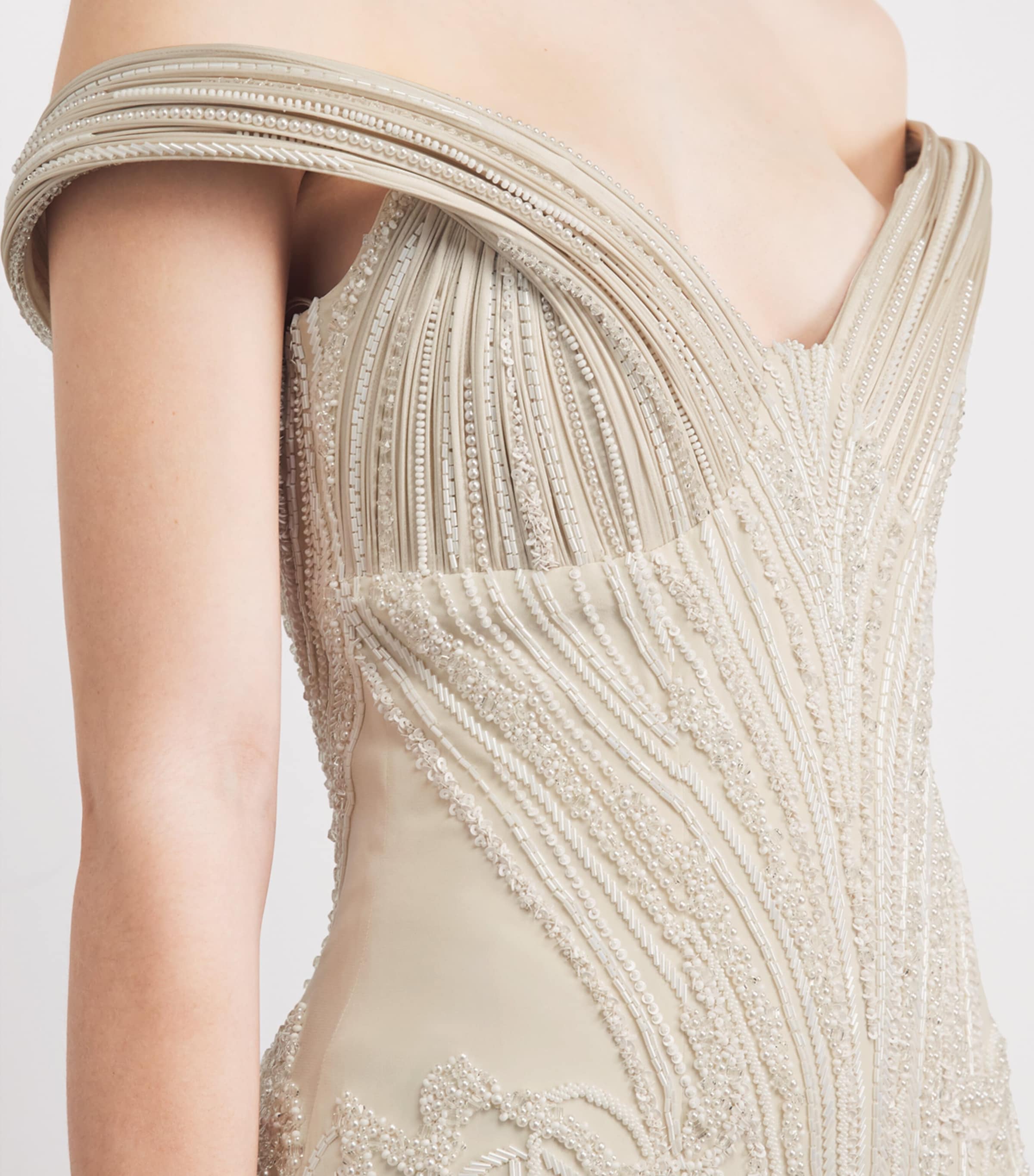 Gaurav Gupta Womens Embellished Sculpted Starlight Gown Pearl Image 3