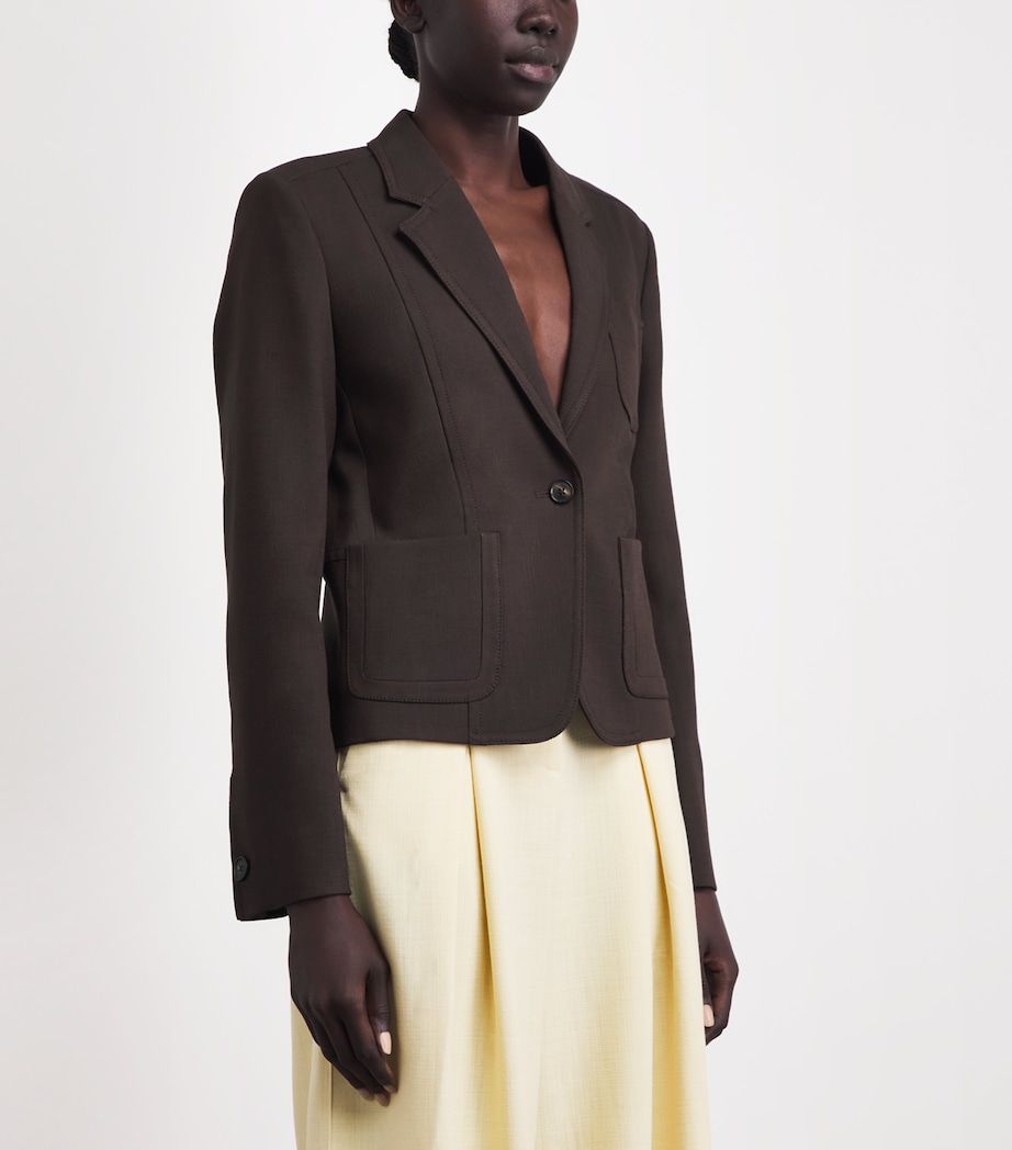 ME+EM Womens Fitted Cropped Blazer Cocoa Brown Image 4