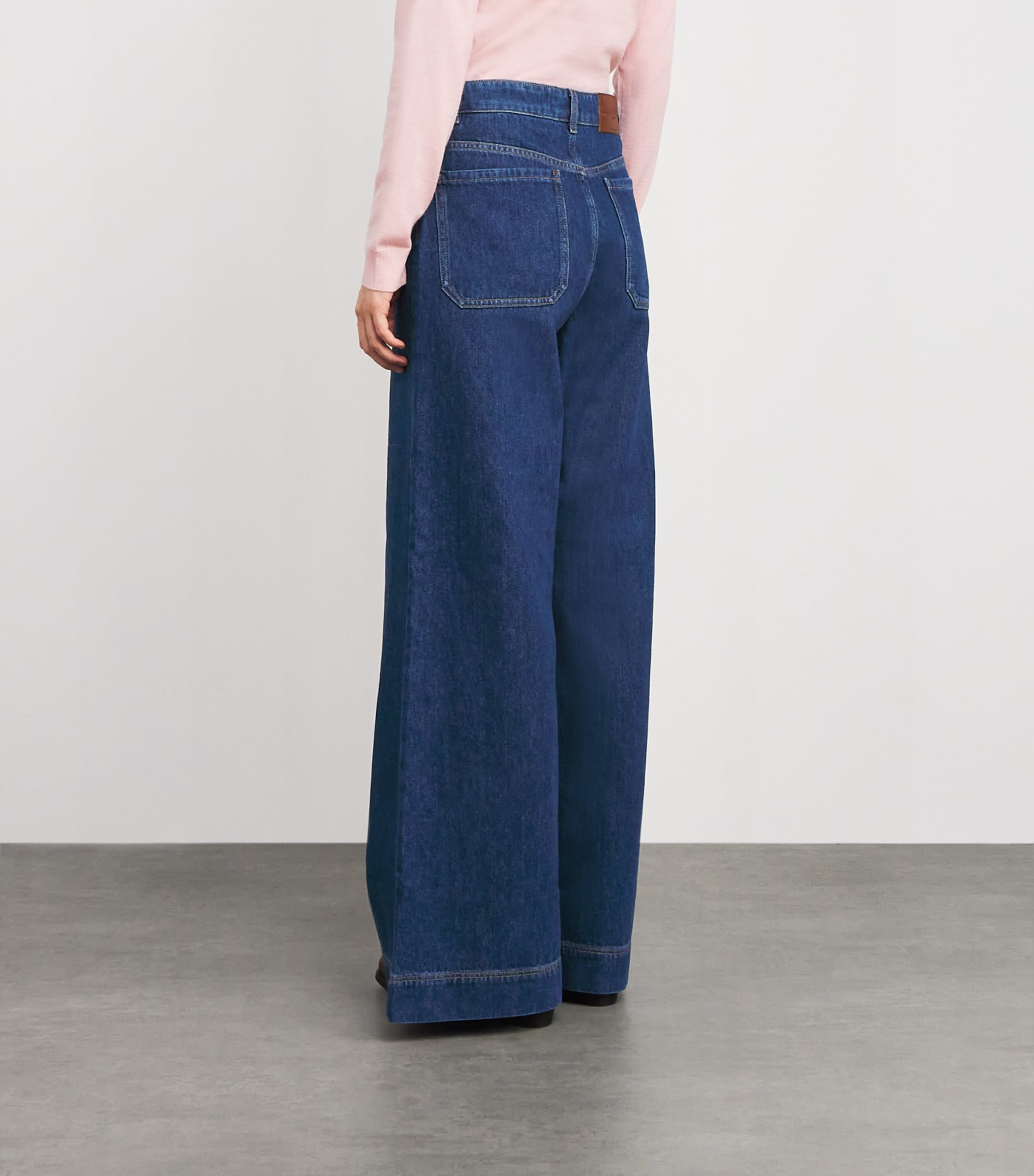 Wide-Leg High-Rise Jeans NAVY Image 4