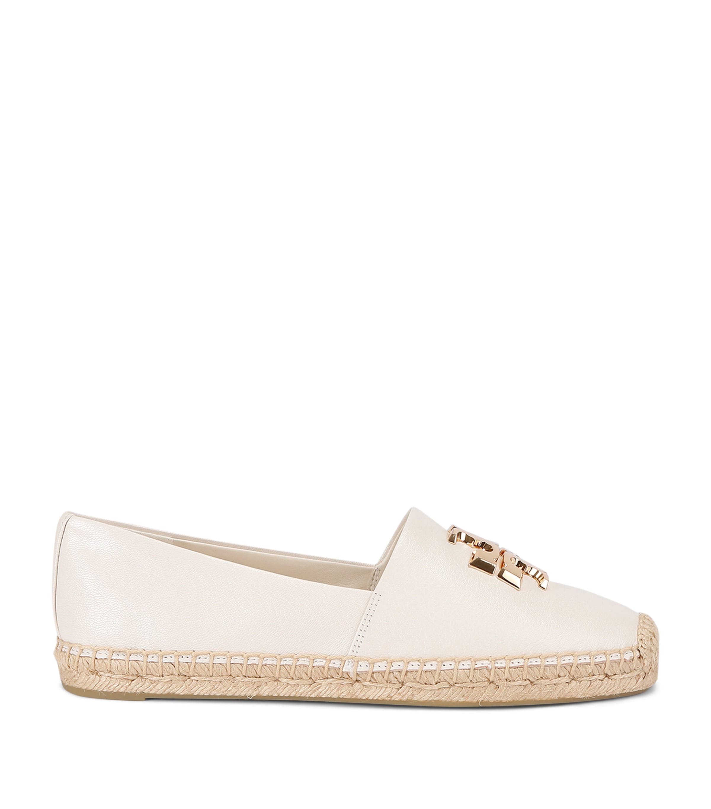 Tory Burch Leather Eleanor Espadrilles In White