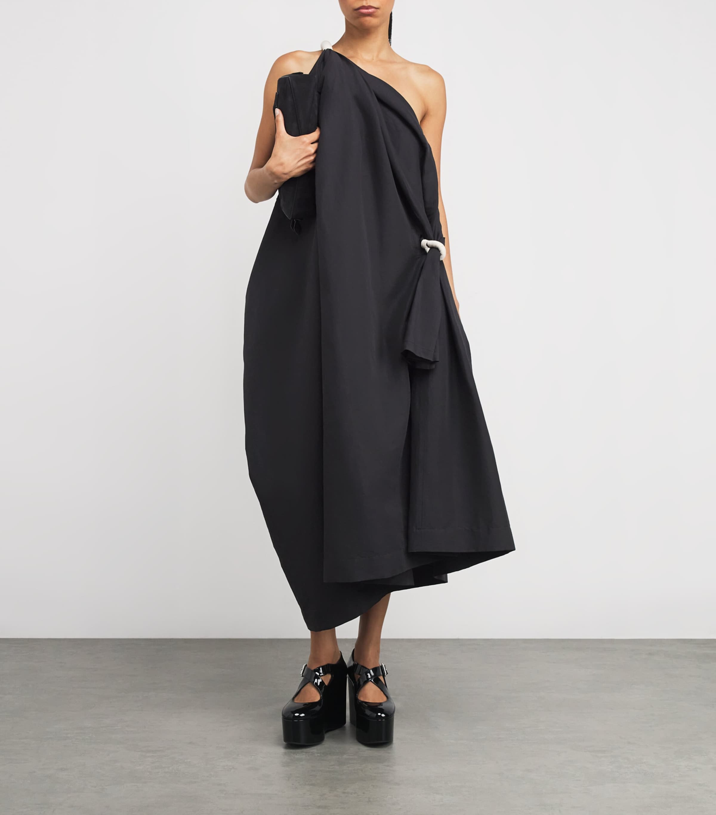 Asymmetric Cloth and Cord Midi Dress 15 Image 2