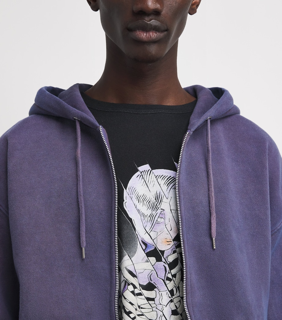 Our Legacy Mens Organic Cotton Rascal Zip-Up Hoodie Antique Amethyst Image 5