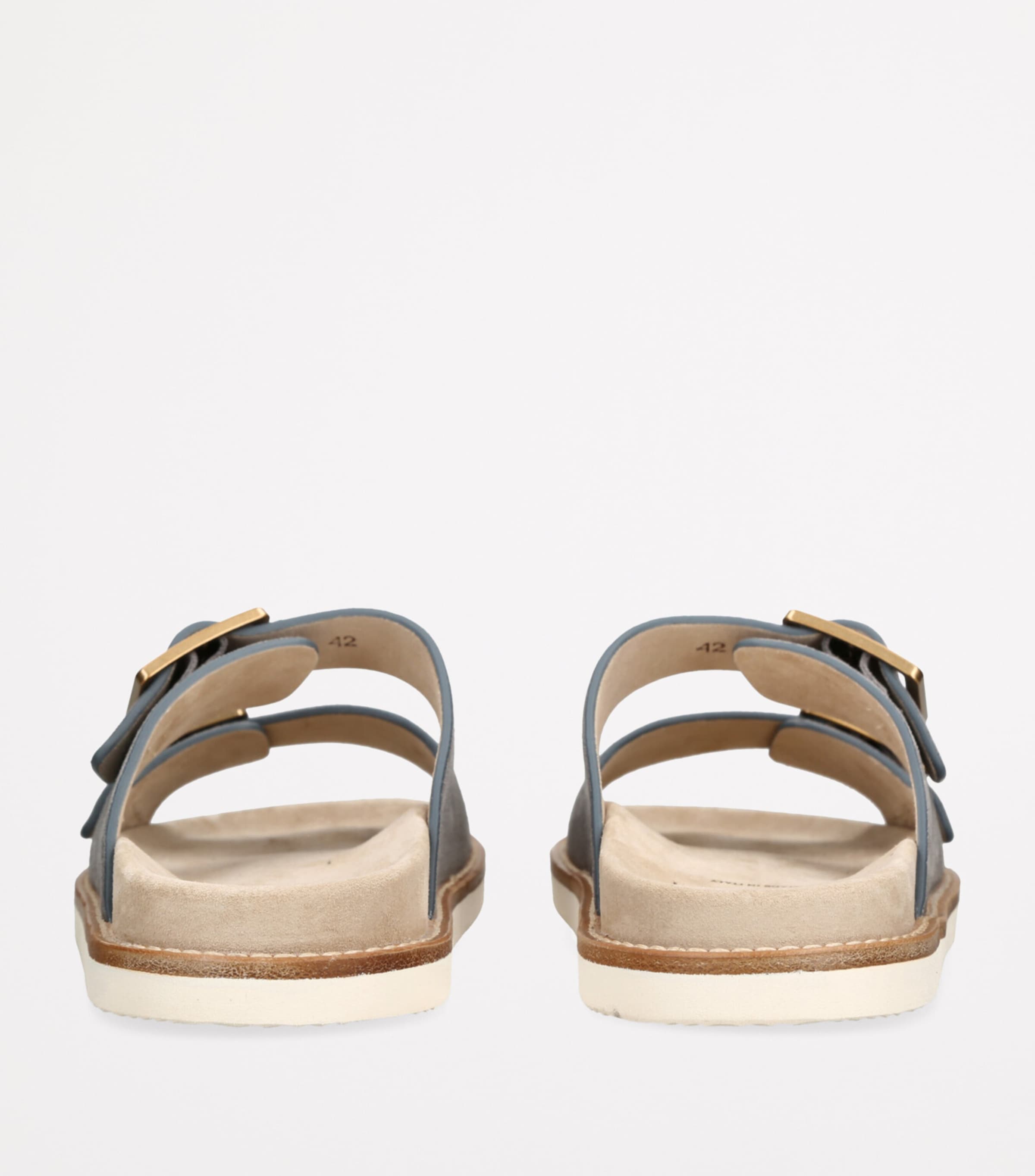 Suede Double-Strap Sandals GREY/DARK Image 2