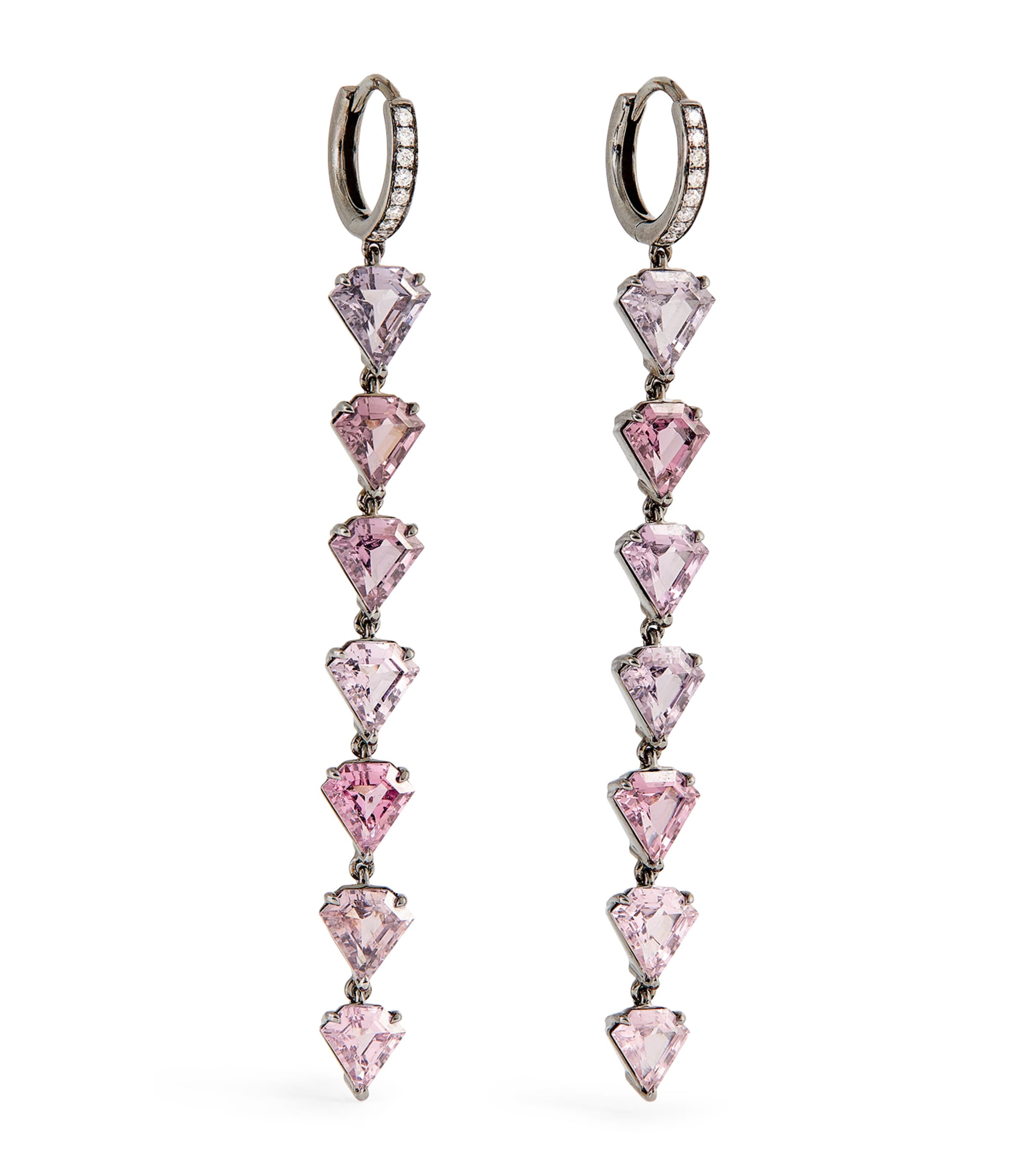 Eva Fehren Black Gold, Spinel And Diamond Dusk Kent Geo Vii Earrings In Black