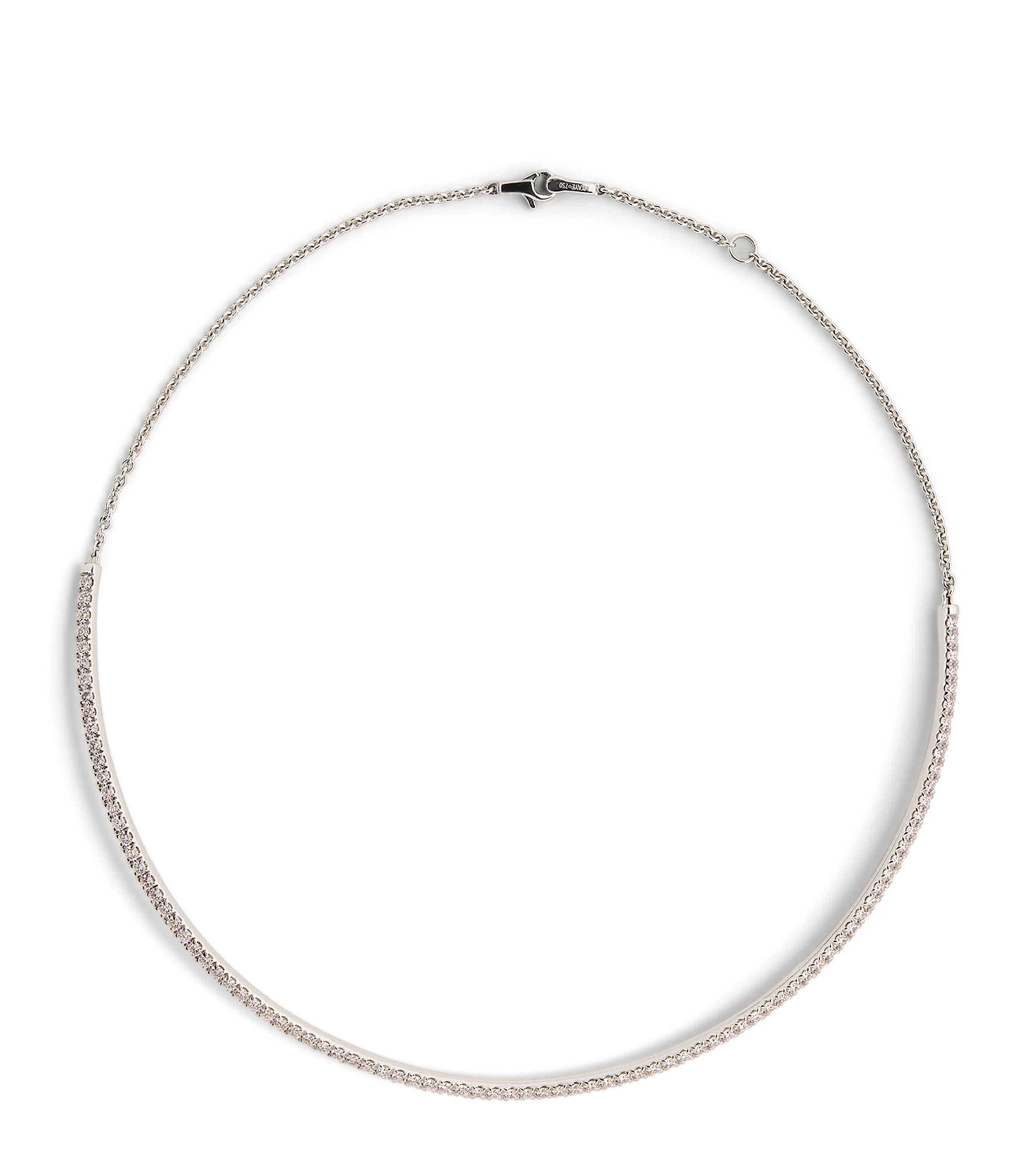 Melissa Kaye Small White Gold And Diamond Clara Necklace In Metallic