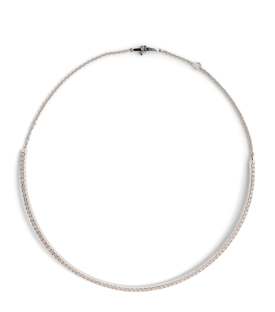 Small White Gold and Diamond Clara Necklace WHITE GOLD Image 1
