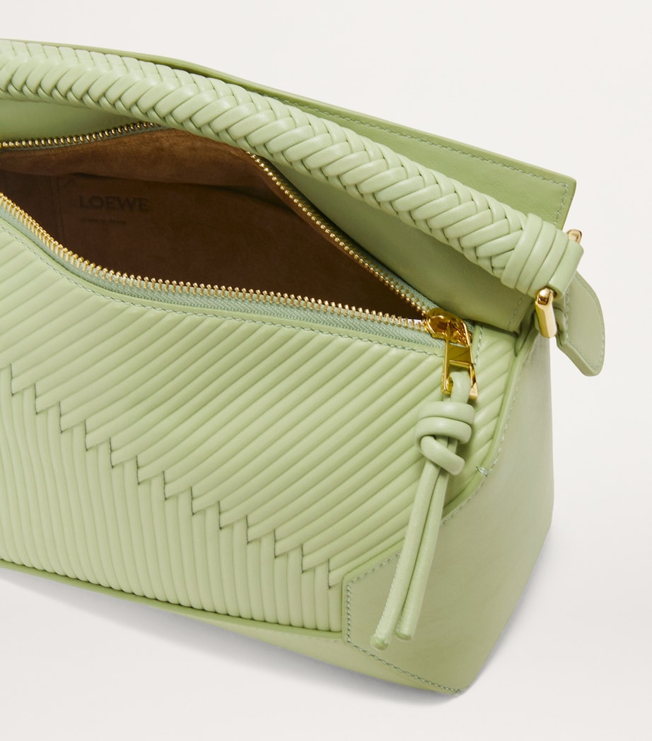 Small Diamond Puzzle Edge Top-Handle Bag LIGHT PEAR Image 4