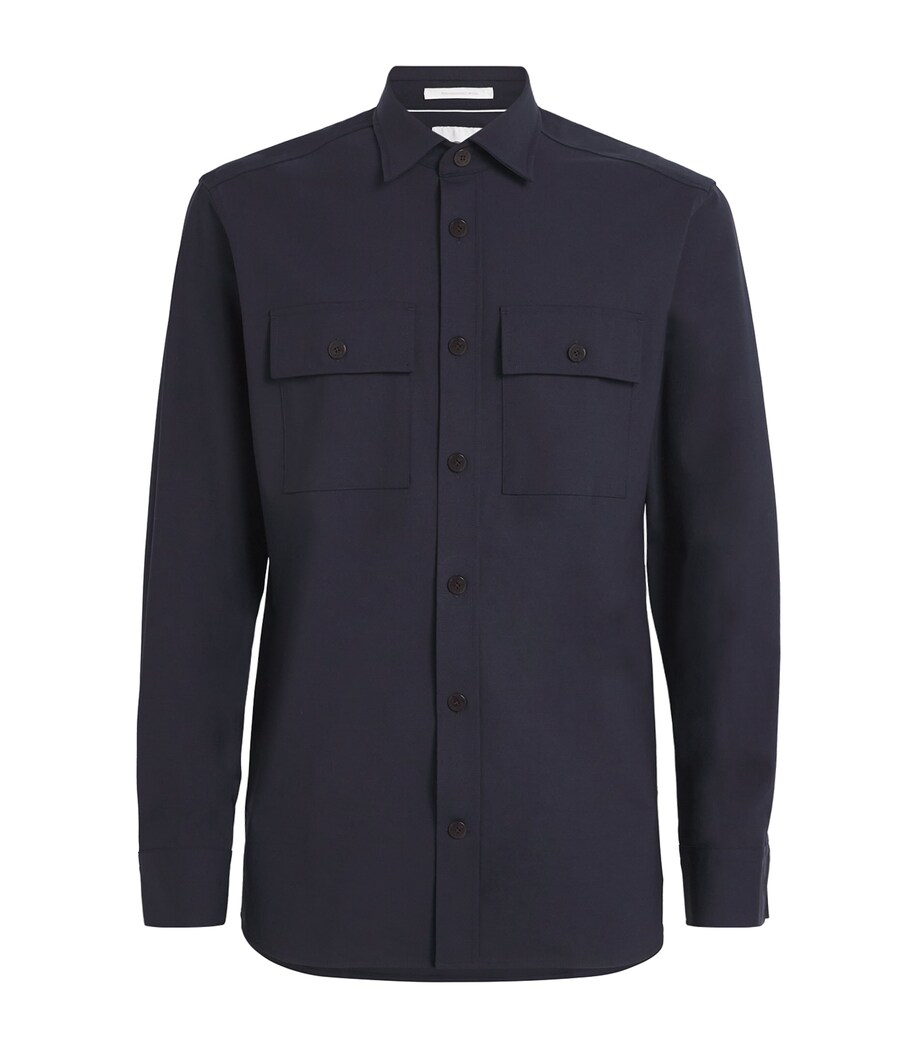 Wool-Blend Clive Shirt 464 NAVY Image 1