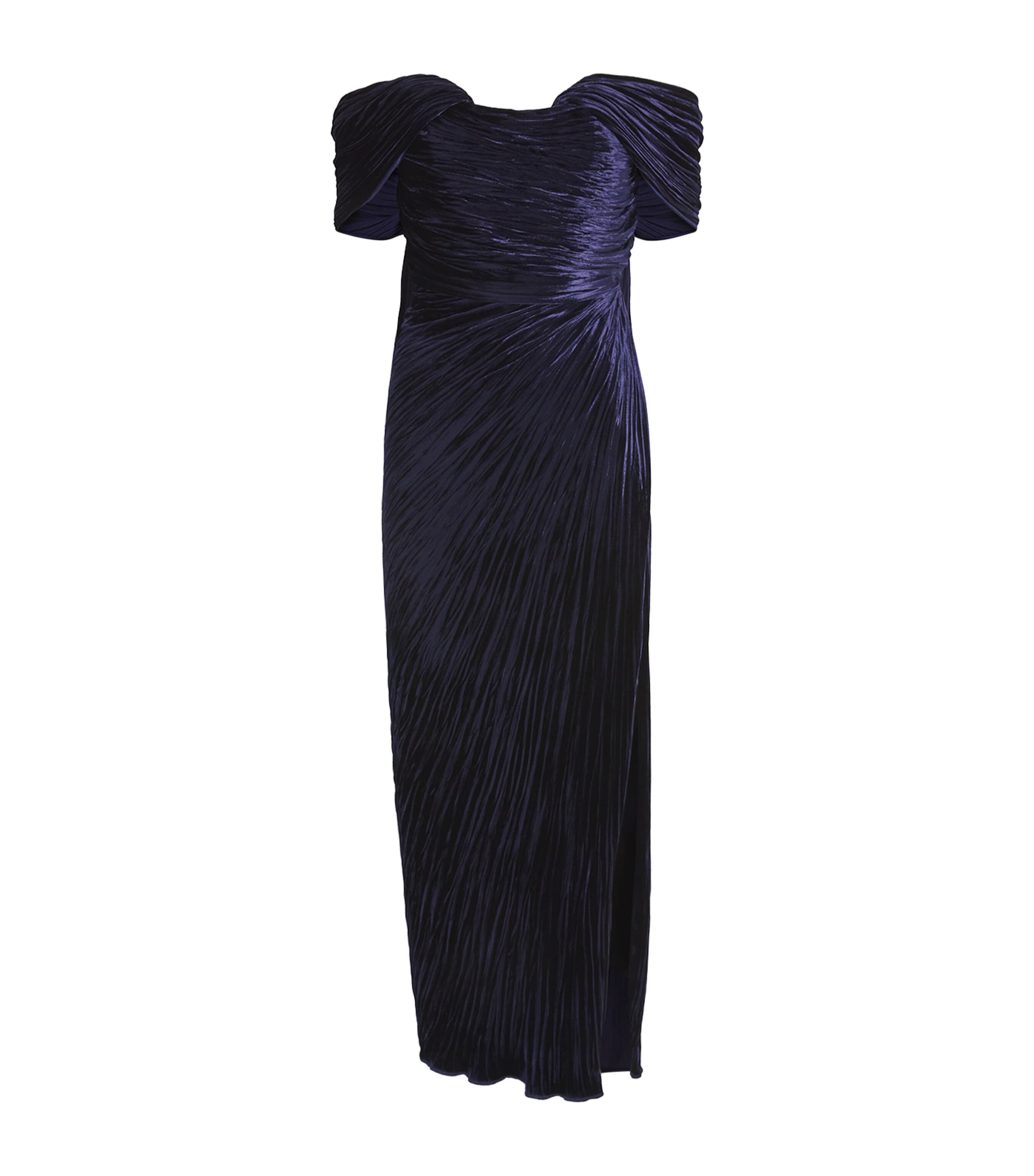 Shop Maria Lucia Hohan Silk-tulle Yara Midi Dress In Navy