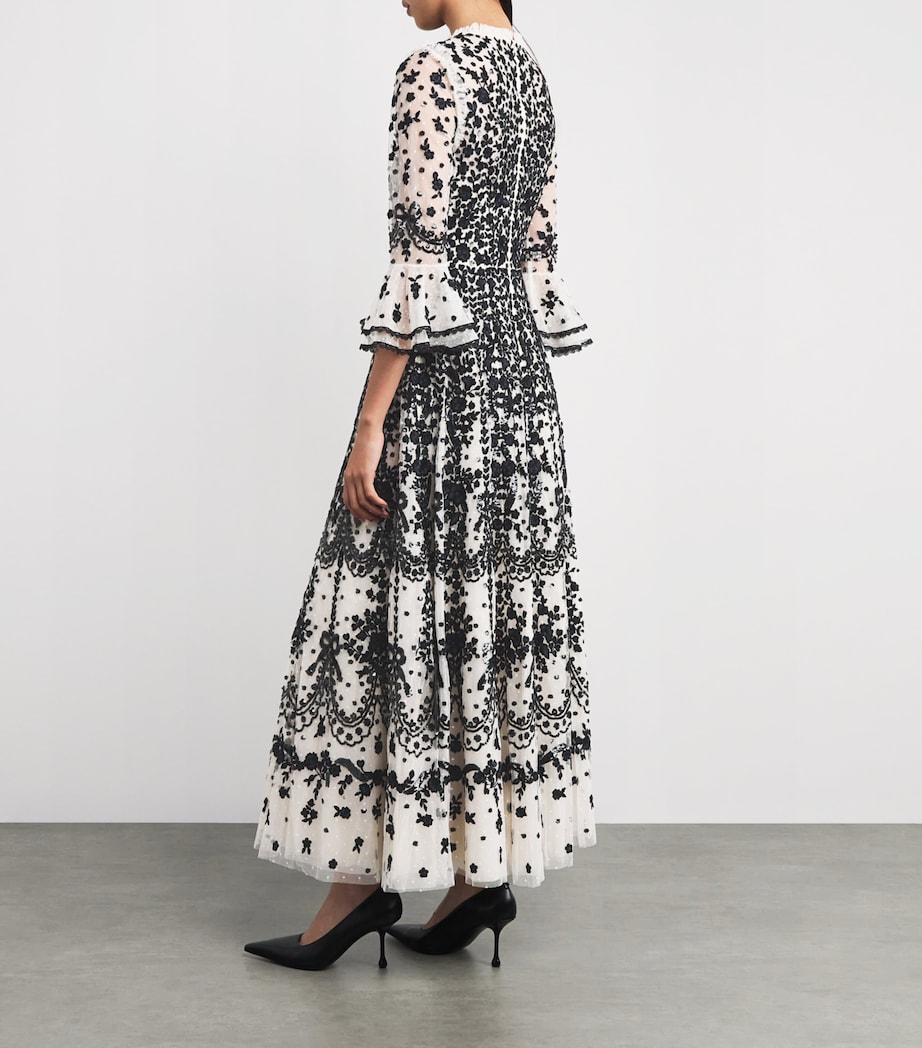 Round-Neck Adeline Maxi Dress CREAM/GRAPHITE Image 3