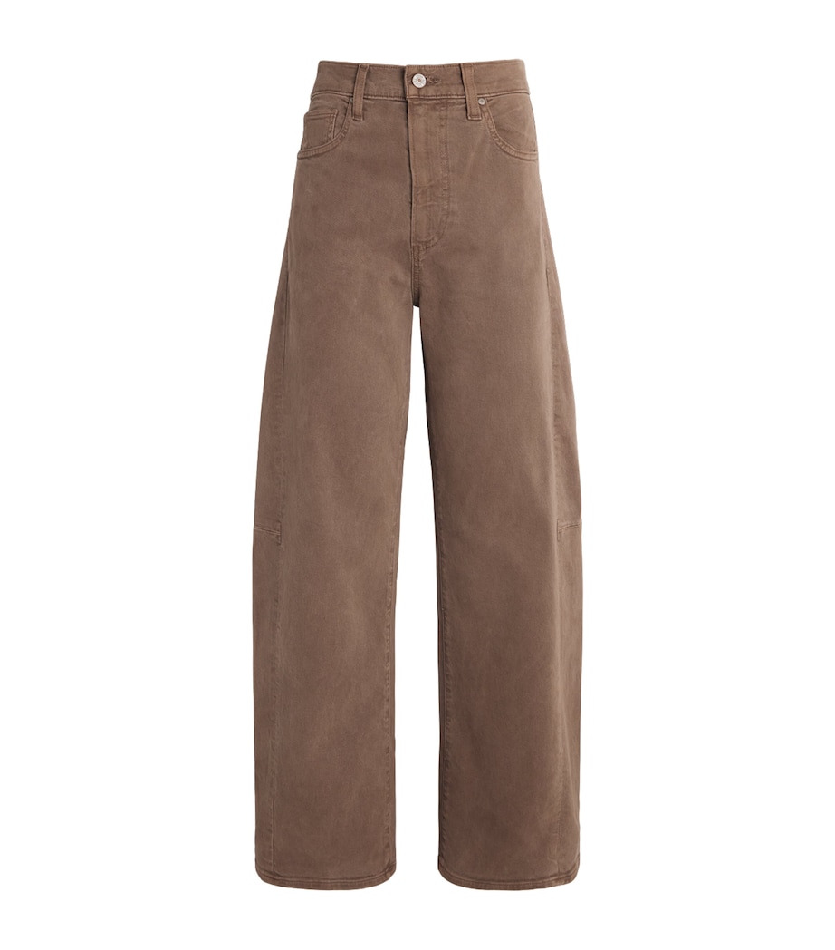 PAIGE Womens Arellia Skimmer High-Rise Wide-Leg Jeans Vintage Canewood Image 1